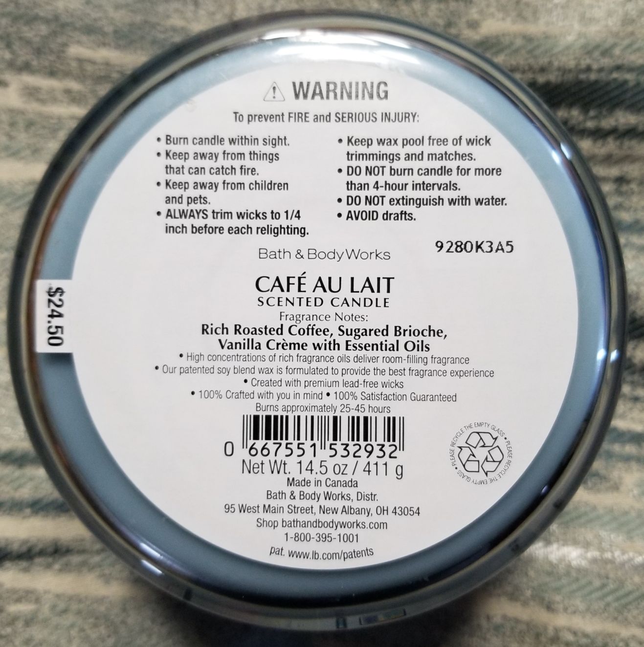 CANDLE: Christmas Bath and Bodyworks Paris - Cafe au Lait 2019 - Bath & Bodyworks Candle (Christmas Candle) action figure collectible - Main Image 2