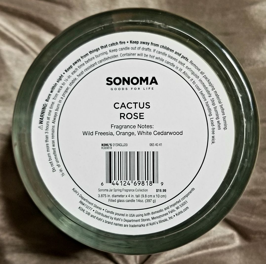 CANDLE: Desert Sonoma Cactus Rose - Sonoma Candle (Desert Candles) action figure collectible [Barcode 644124698189] - Main Image 2