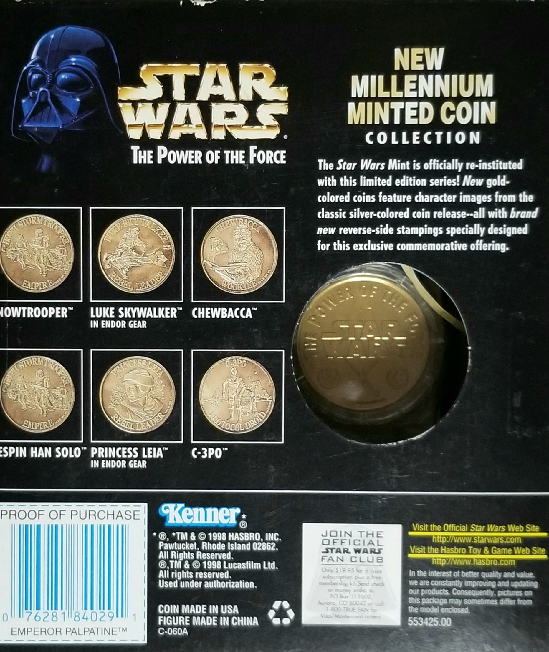 Millennium Minted Coin Collection - Emperor - Hasbro (Star Wars - Power of the Force - Green Card) action figure collectible - Main Image 2