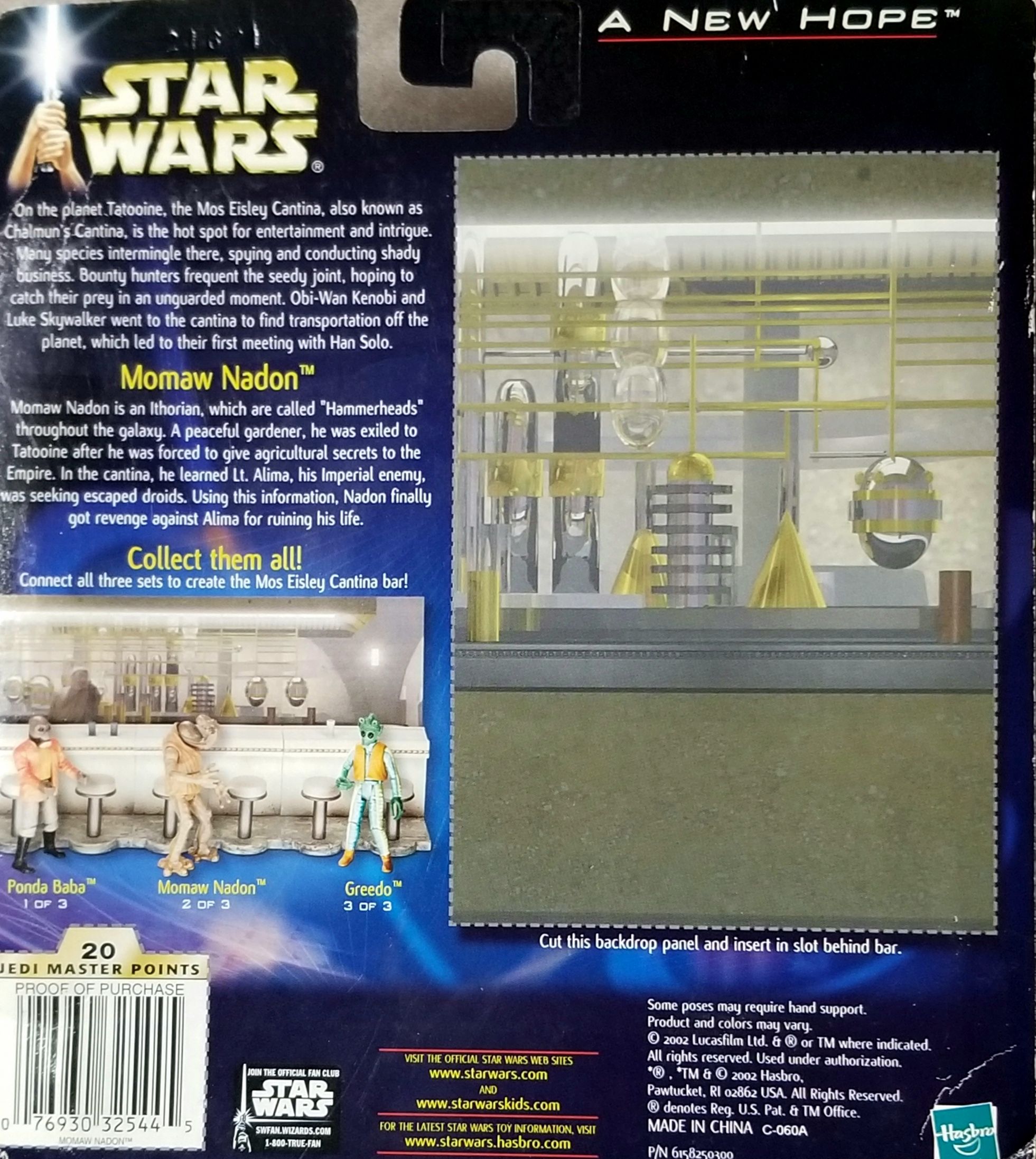 Attack of the Clones: Star Wars Deluxe Figure 3.75 - Momaw Nadon With Cantina Bar Section ANH - Hasbro (Star Wars Episode IV A New Hope) action figure collectible - Main Image 2