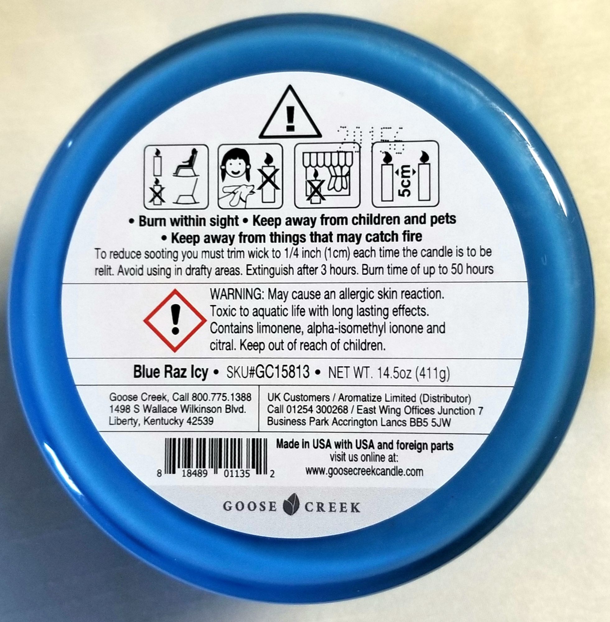 CANDLE: USA Patriotic Goose Creek Candle Blue Raz Icey 2020 - Goose Creek Candle (USA Candles) action figure collectible - Main Image 2