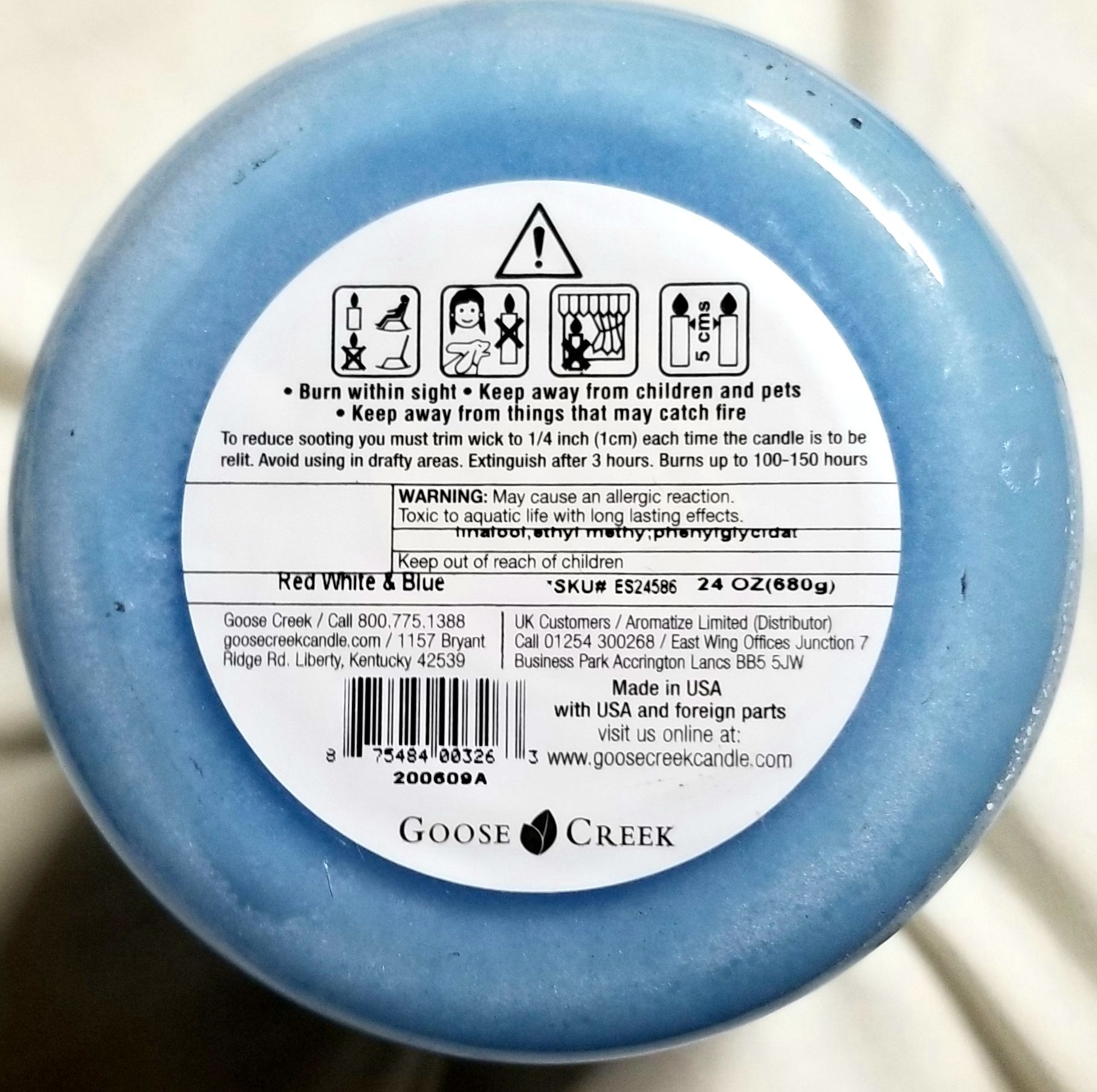 CANDLE: USA Patriotic Goose Creek Candle Red Red & Blue Rocket Popsicle (Blue Wax Jar) 2020 - Goose Creek Candle (USA Candles) action figure collectible [Barcode 875484003263] - Main Image 2