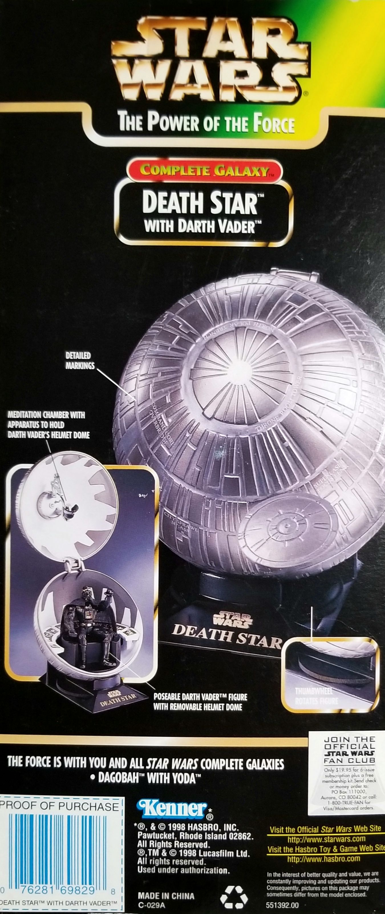 Complete Galaxy - Death Star With Darth Vader - Kenner/Hasbro (Star Wars - Power Of The Force - Freeze Frame) action figure collectible - Main Image 2