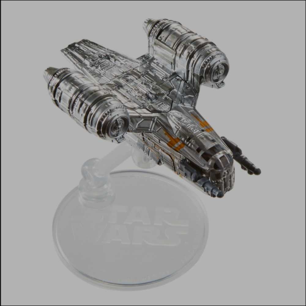 Hot Wheels Star Wars Vehicle Razor Crest White Card MANDO - Hot Wheels from Mattel (Star Wars Hot Wheels) action figure collectible [Barcode 0887961709438] - Main Image 4