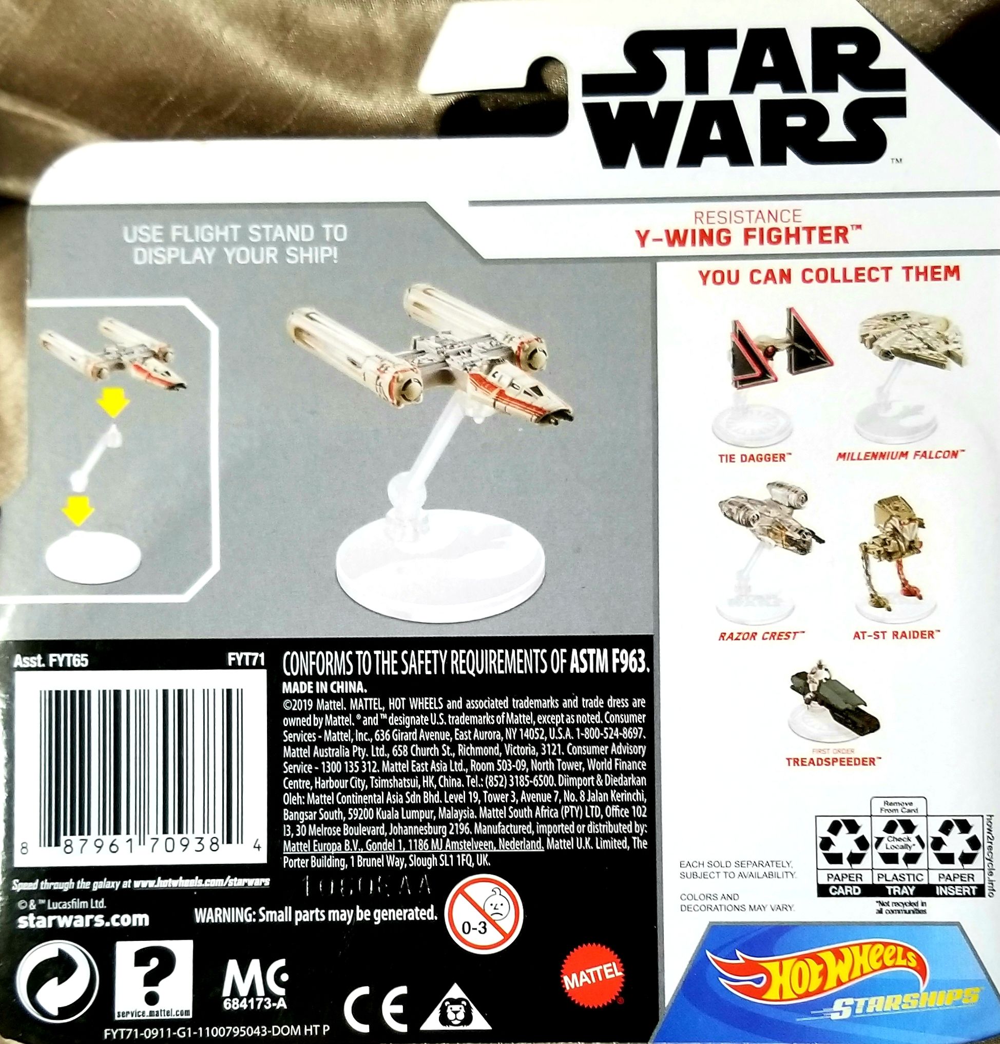 Hot Wheels Star Wars Vehicle Resistance Y-wing Fighter White Card TROS - Hot Wheels from Mattel (Star Wars Hot Wheels) action figure collectible - Main Image 2