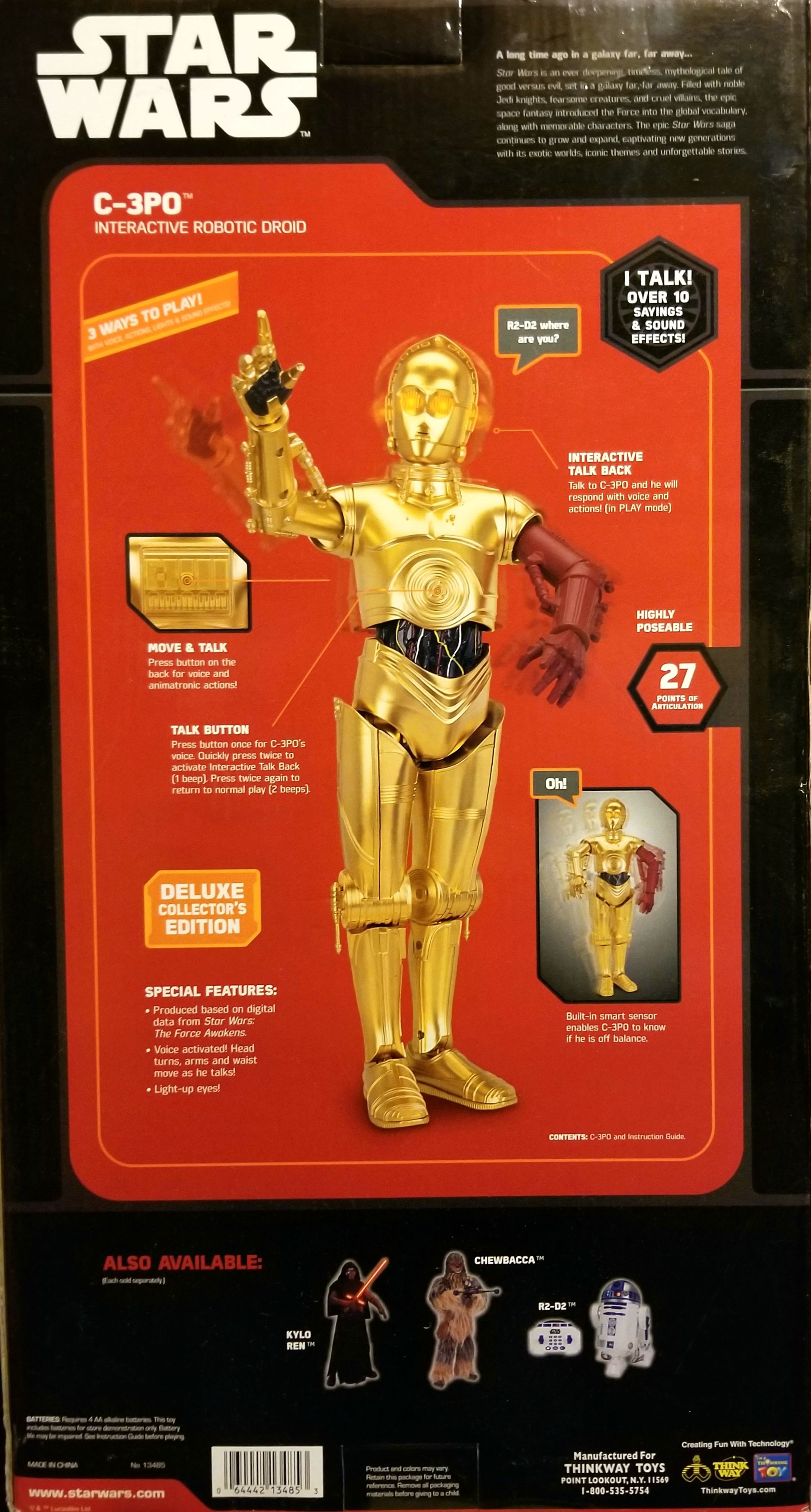 Force Awkens Interactive C-3PO Doll Star Wars TRU TFA - Think Way (Star Wars Episode VII The Force Awakens) action figure collectible - Main Image 2
