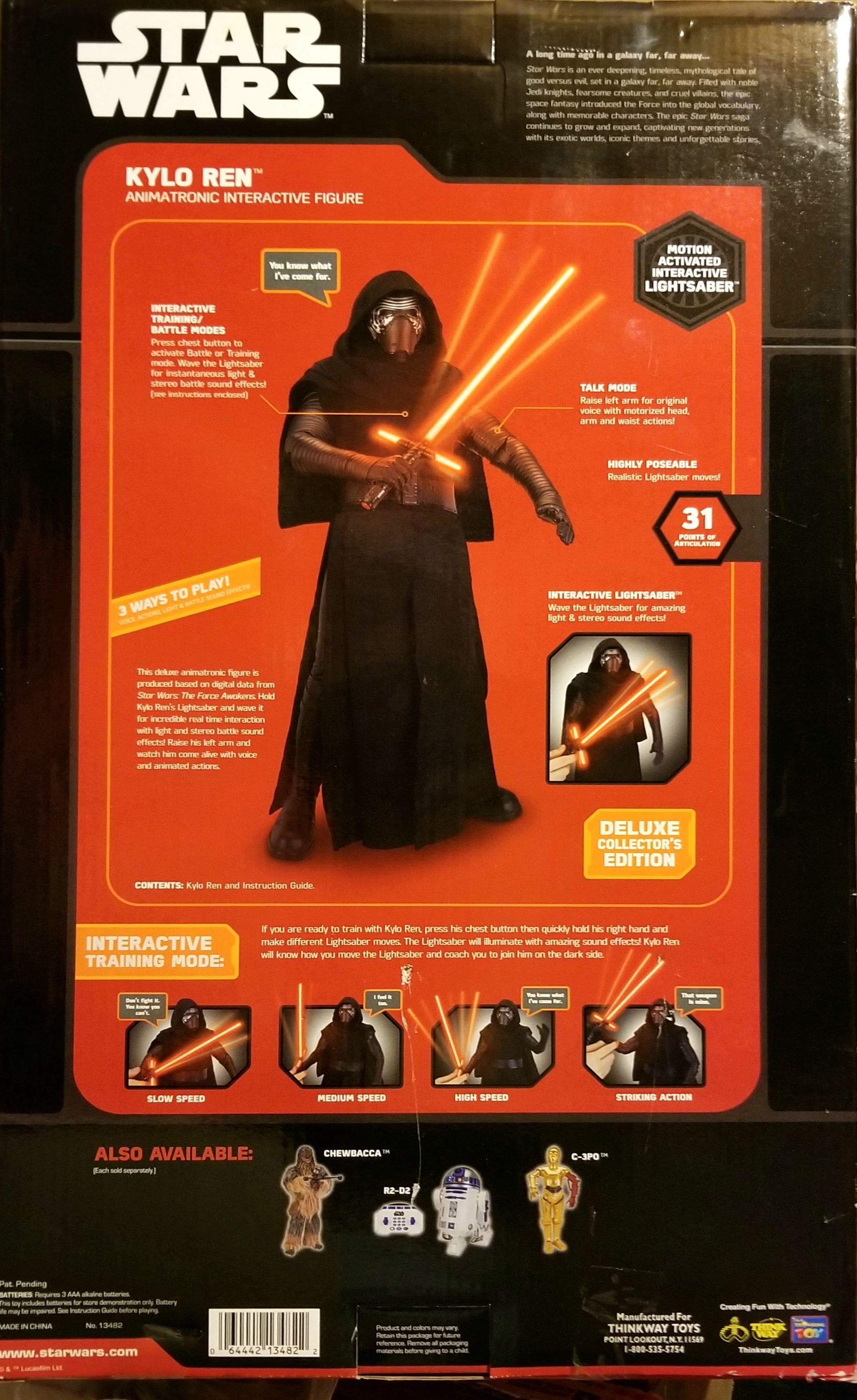 Force Awkens Interactive Kylo Ren Doll Star Wars TRU TFA - Think Way Toys (Star Wars Episode VII The Force Awakens) action figure collectible - Main Image 2