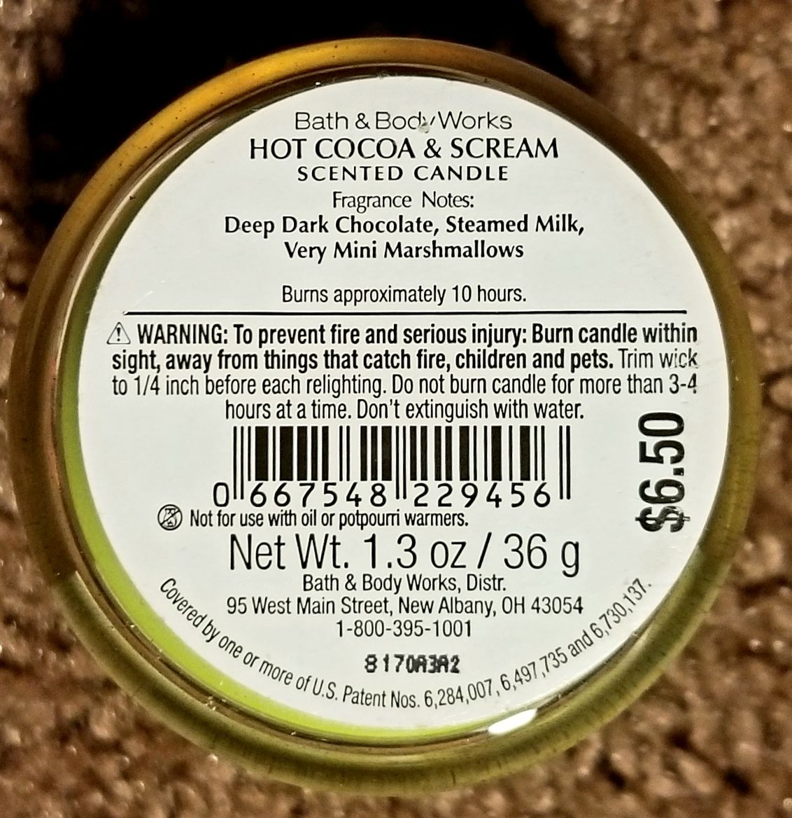 CANDLE: Halloween Bath & Bodyworks Hot Cocoa & Scream Mini 2018 - Bath & Bodyworks Candle (Halloween Candle) action figure collectible - Main Image 2