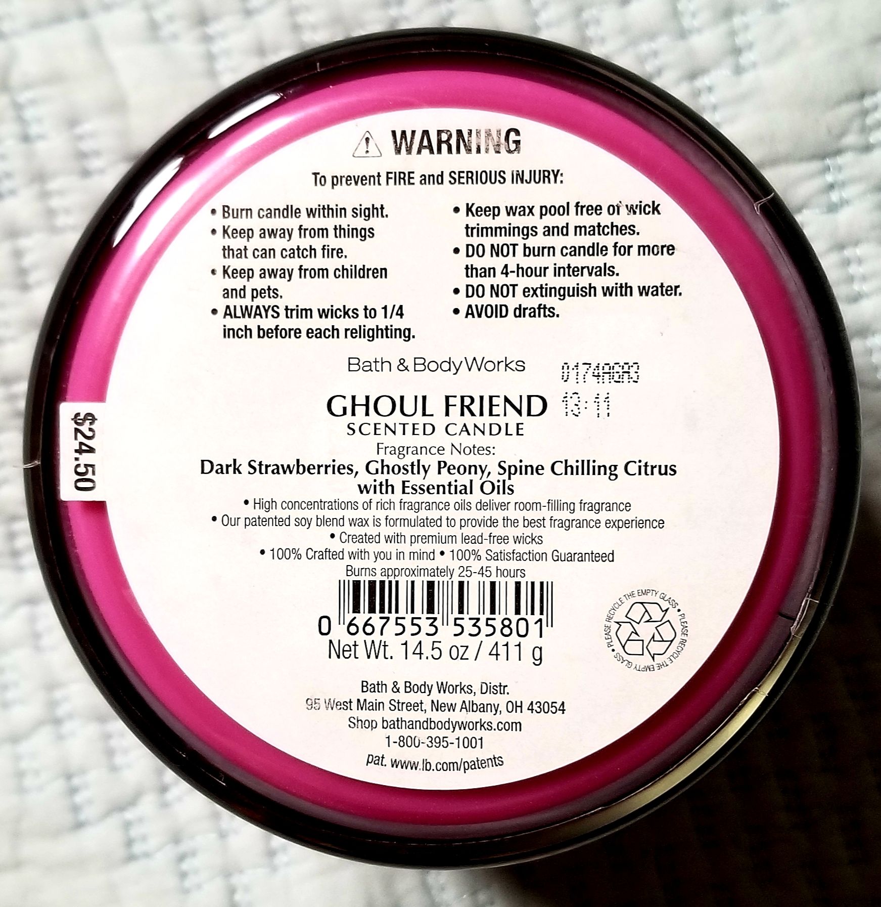 CANDLE: Halloween Bath & Bodyworks Ghoul Friend 2020 - Bath & Bodyworks Candle (Halloween Candle) action figure collectible [Barcode 667553535801] - Main Image 2