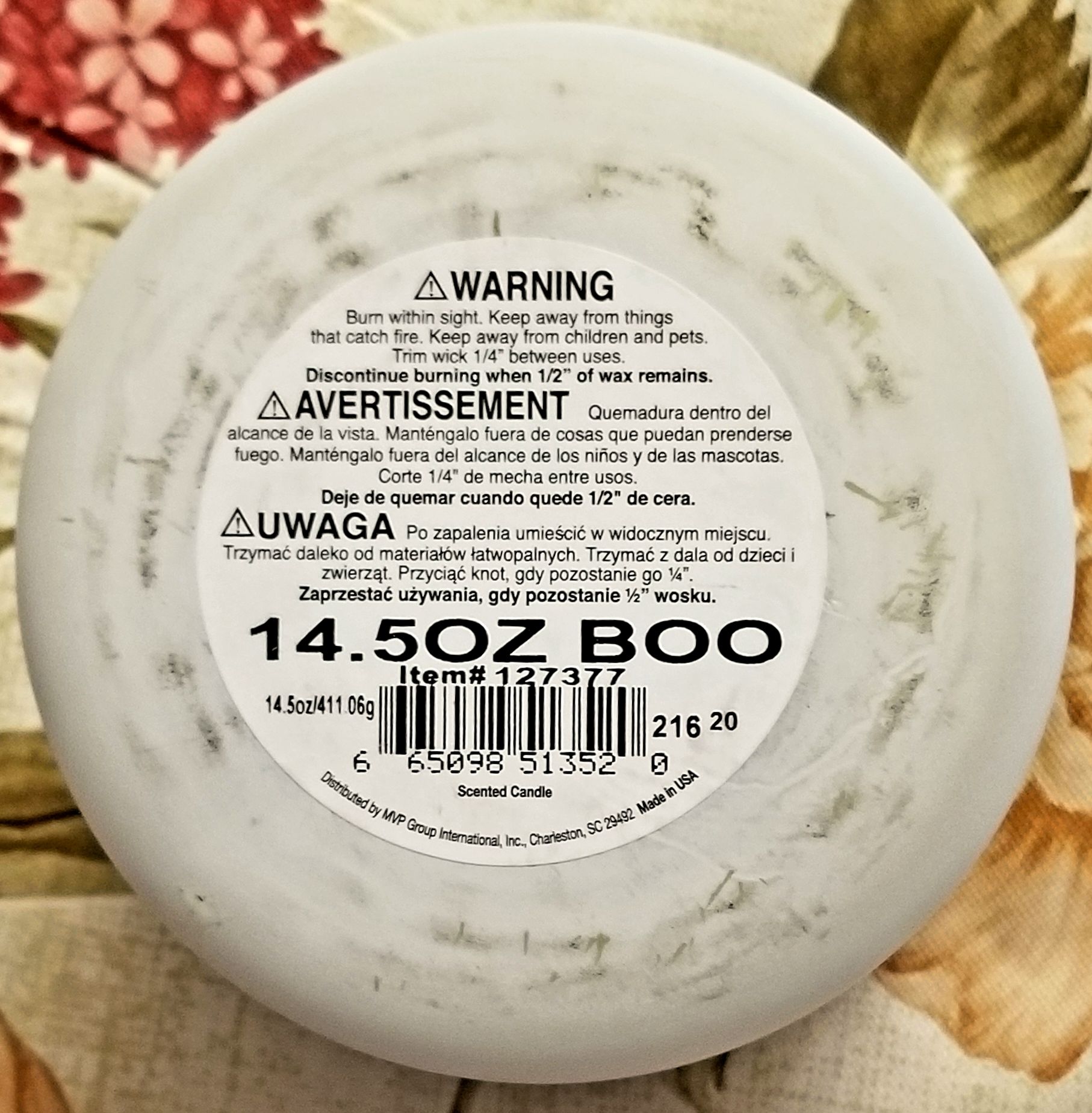 CANDLE: Halloween Colonial BOO 2020 - Colonial Candle (Halloween Candle) action figure collectible [Barcode 665098513520] - Main Image 2