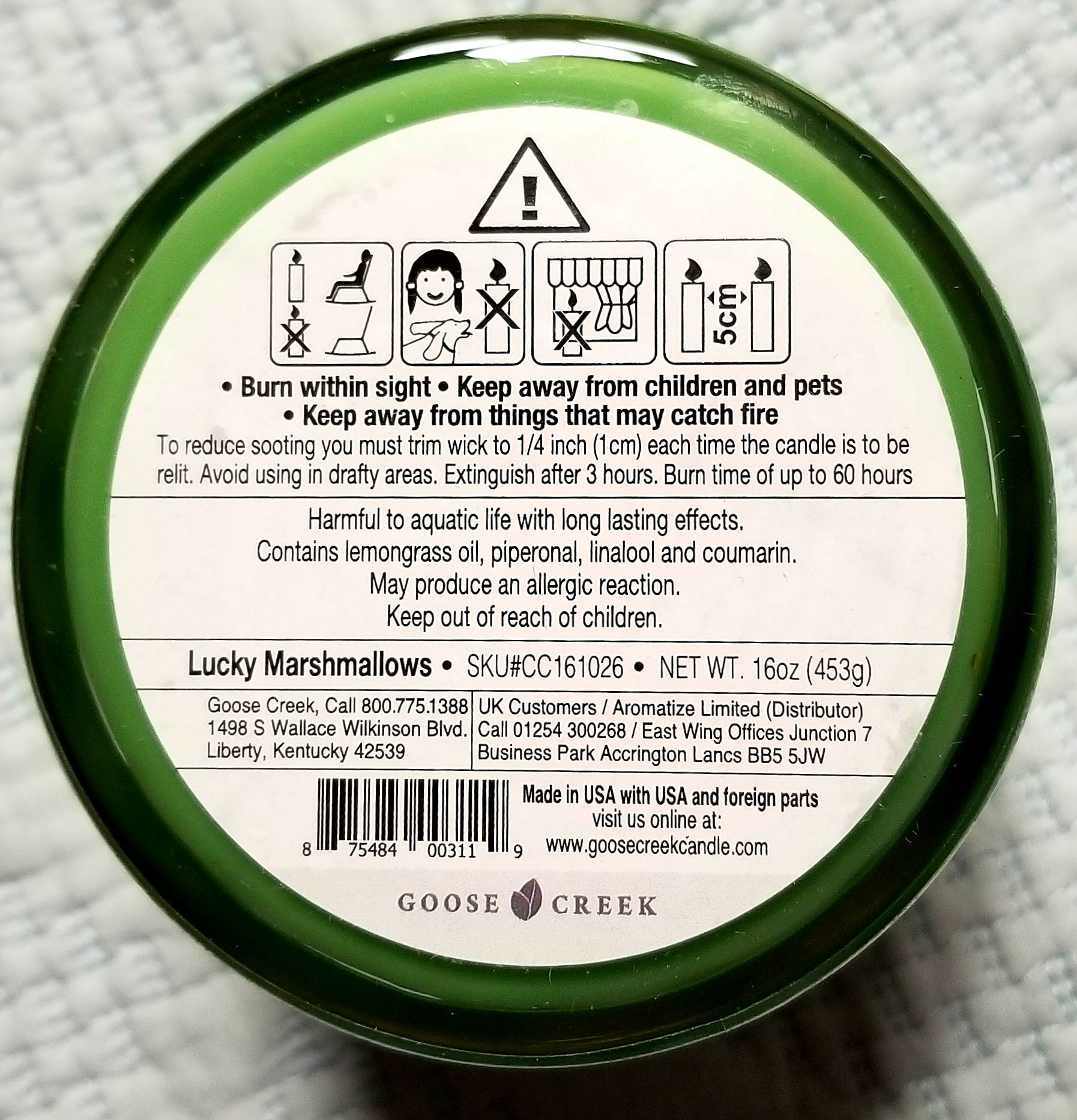 CANDLE: St. Patrick’s Day Goose Creek Lucky Marshmallows 2020 - Goose Creek Candle (St. Patrick’s Day Candles) action figure collectible [Barcode 875484003119] - Main Image 2