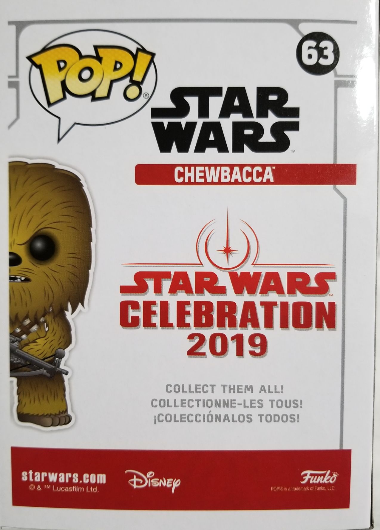 Funko Pop! Movies: Star Wars Gold Chrome Chewbacca SWC 2019 ANH - Funko (Star Wars Convention 2019) action figure collectible [Barcode 0889698376495] - Main Image 2