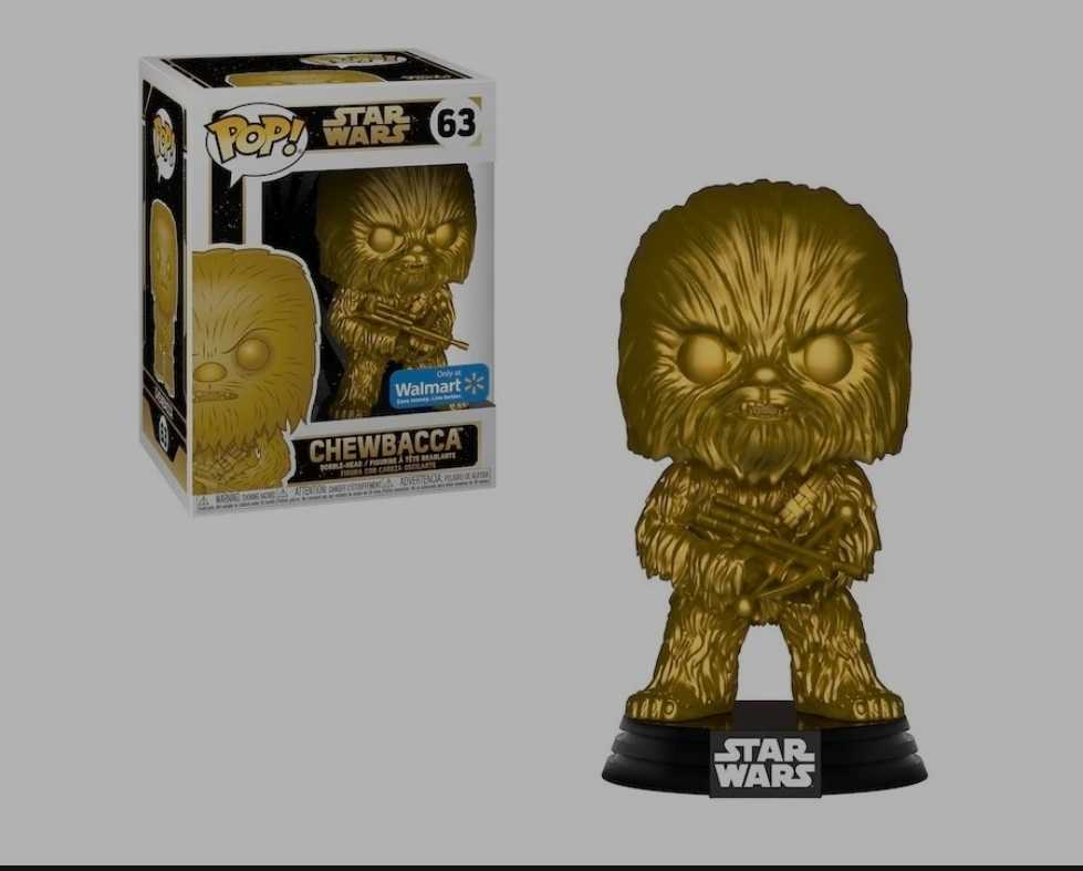 Funko Pop! Movies: Star Wars Gold Chrome Chewbacca SWC 2019 ANH - Funko (Star Wars Convention 2019) action figure collectible [Barcode 0889698376495] - Main Image 3