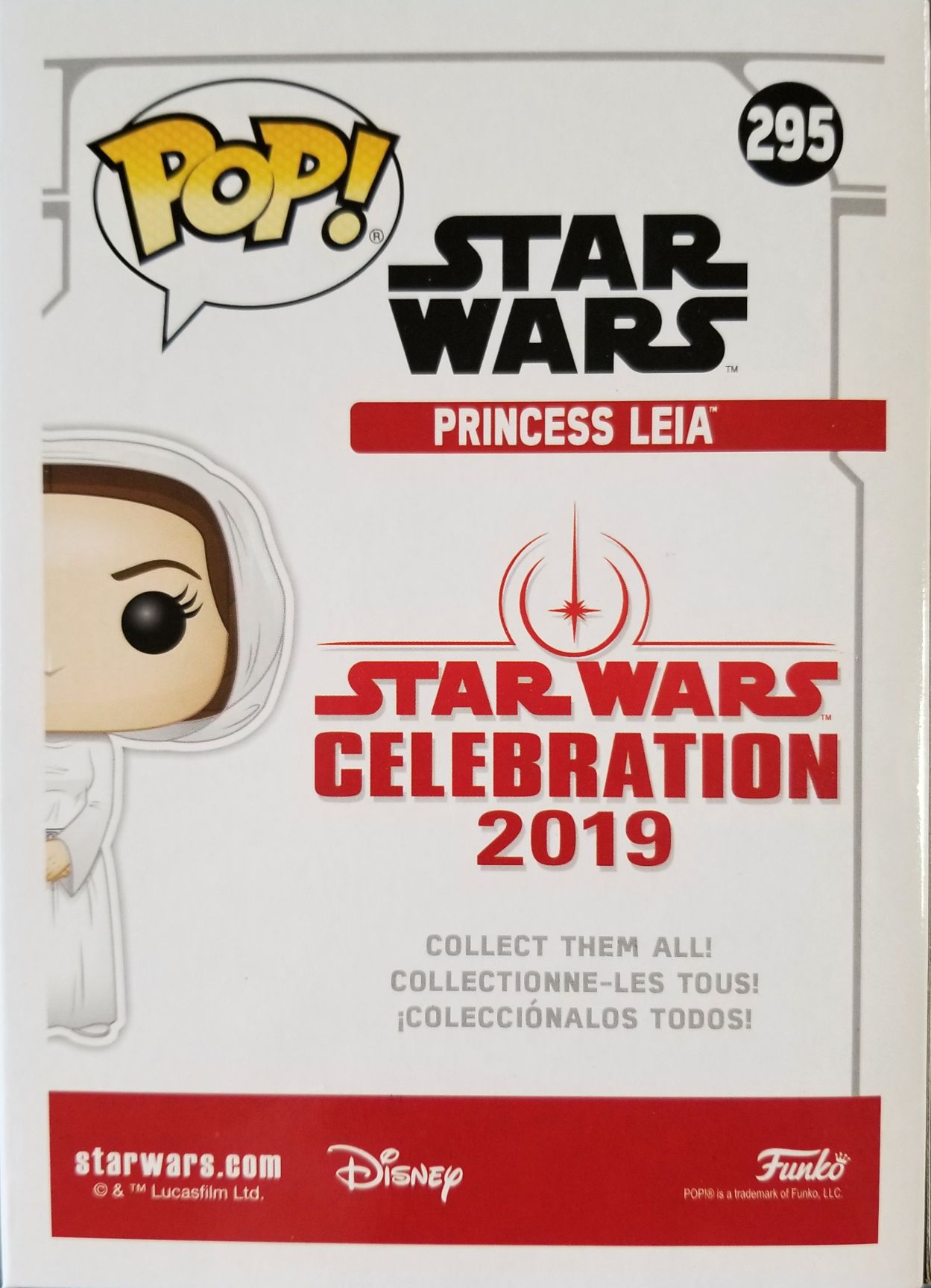 Funko Pop! Movies: Star Wars Gold Chrome Princess Leia SWC 2019 ANH - Funko (Star Wars Convention 2019) action figure collectible [Barcode 0889698390835] - Main Image 2