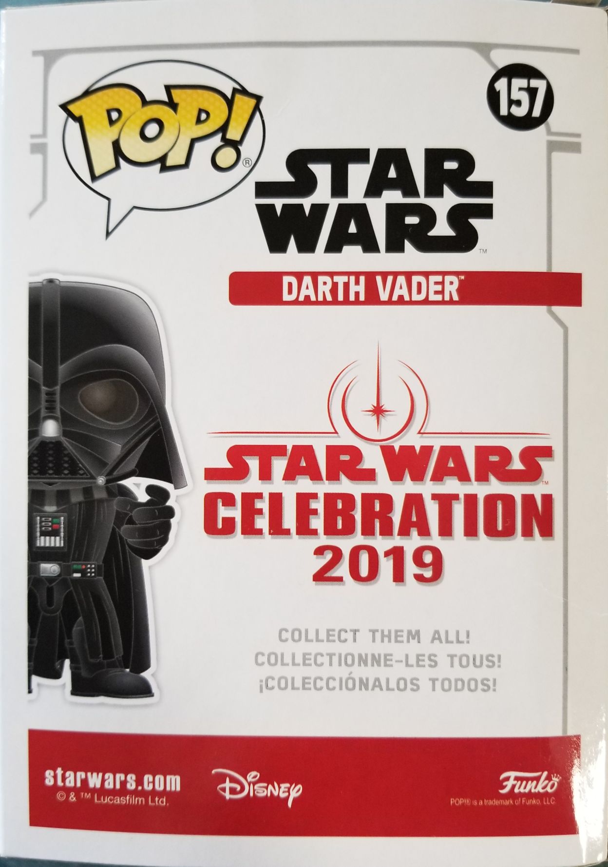 Funko Pop! Movies: Star Wars Gold Chrome Darth Vader SWC 2019 ANH - Funko (Star Wars Convention 2019) action figure collectible [Barcode 0889698376396] - Main Image 2