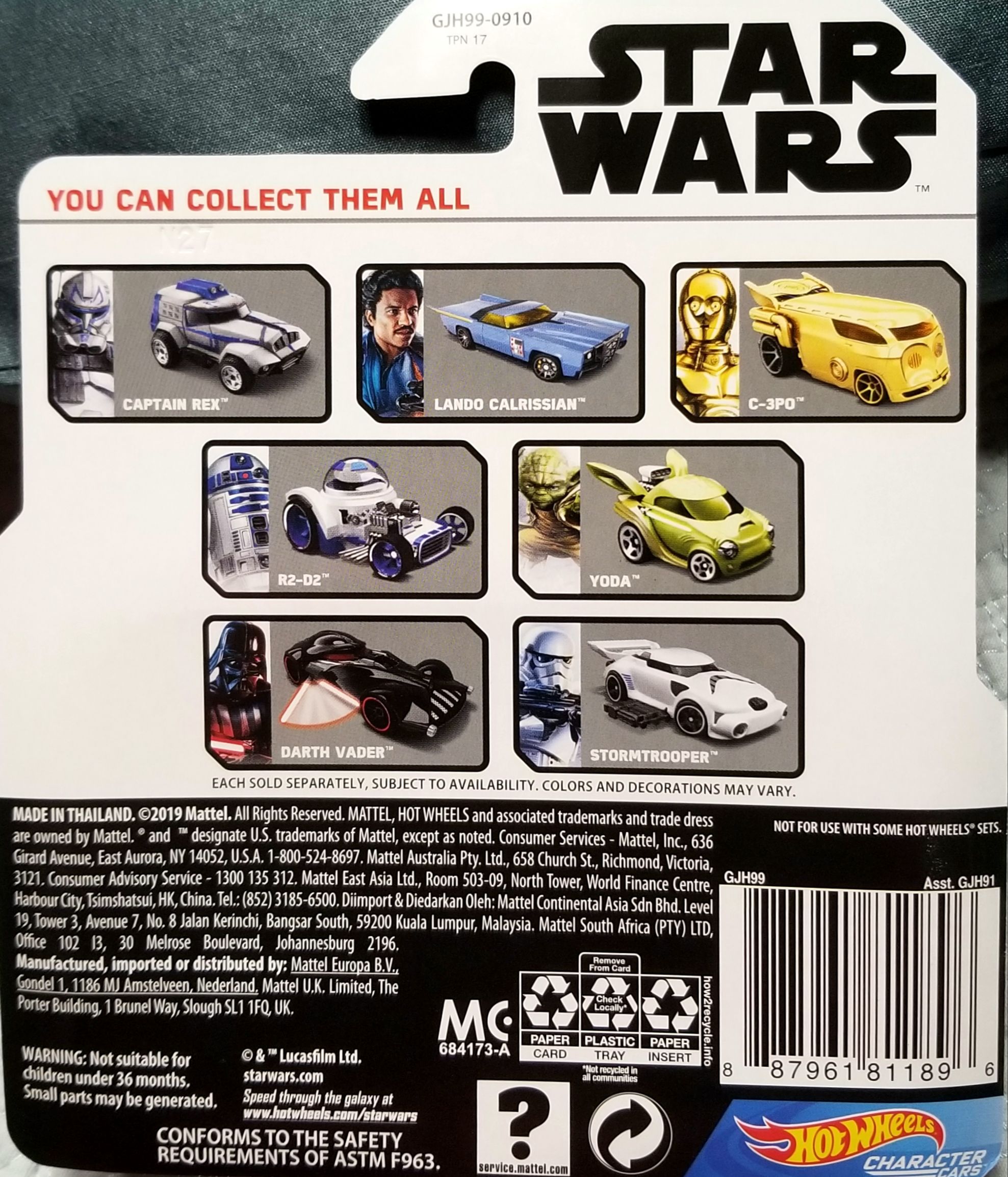 Hot Wheels Bespin Luke Skywalker - Hot Wheels from Mattel (Empire Strikes Back 40th Anniversary) action figure collectible [Barcode 887961811896] - Main Image 2