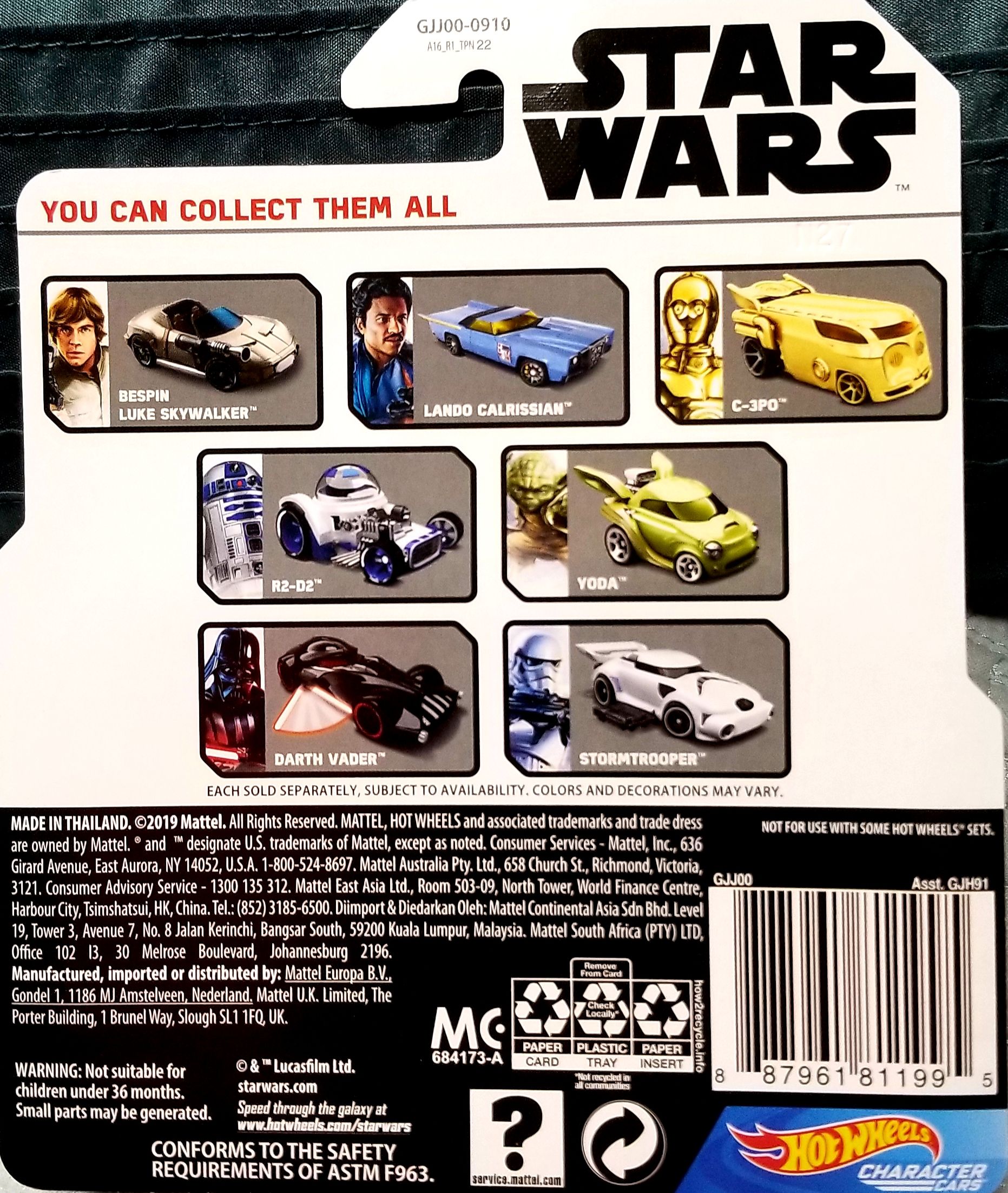 Hot Wheels Star Wars Character Captain Rex White Card TCW - Hot Wheels from Mattel (Star Wars Hot Wheels) action figure collectible [Barcode 887961811995] - Main Image 2