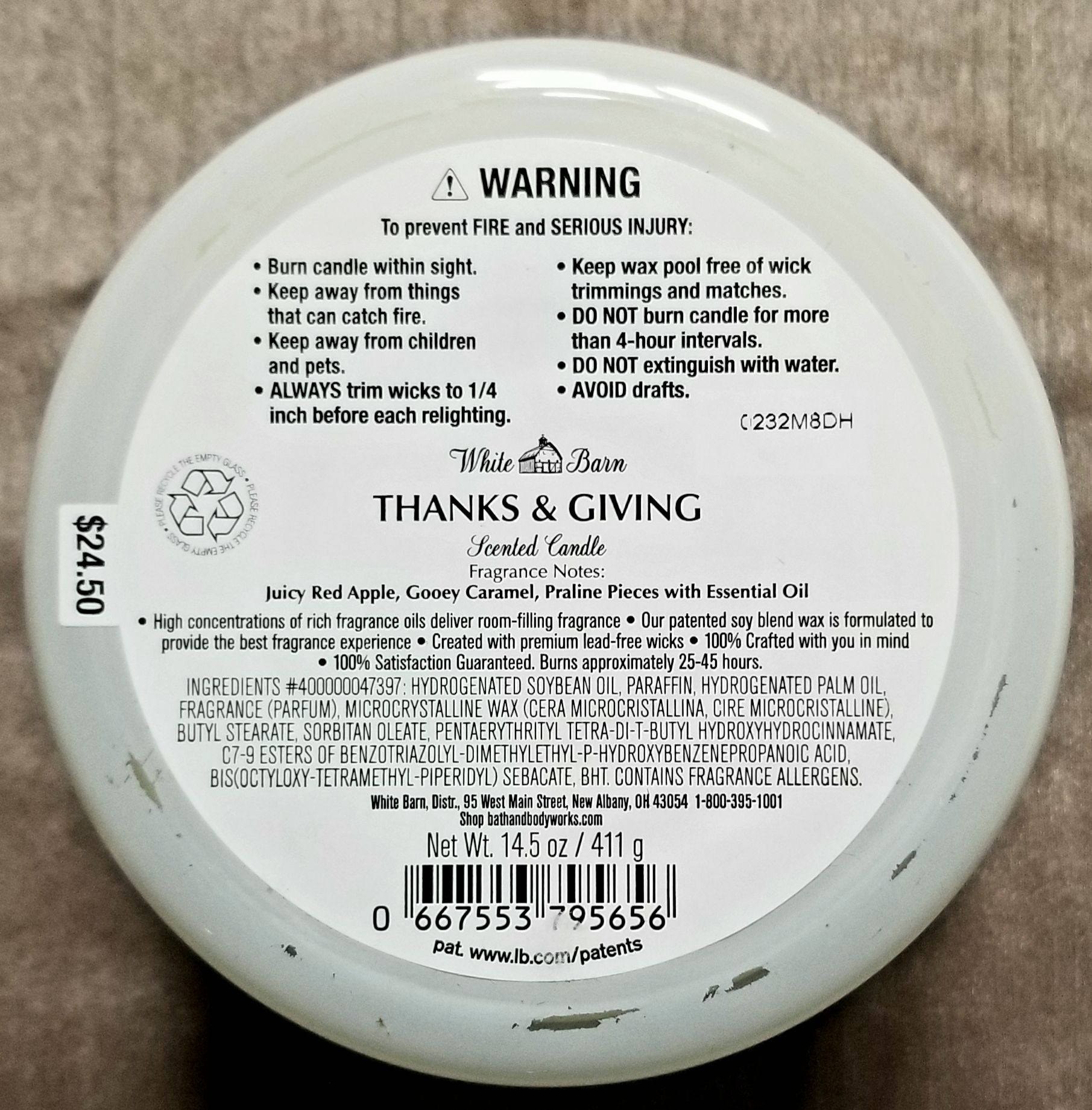 CANDLE: Thanksgiving Bath & Bodyworks Thanks & Giving 2020 - Bath & Bodyworks Candle (Thanksgiving Candles) action figure collectible [Barcode 667553795656] - Main Image 2