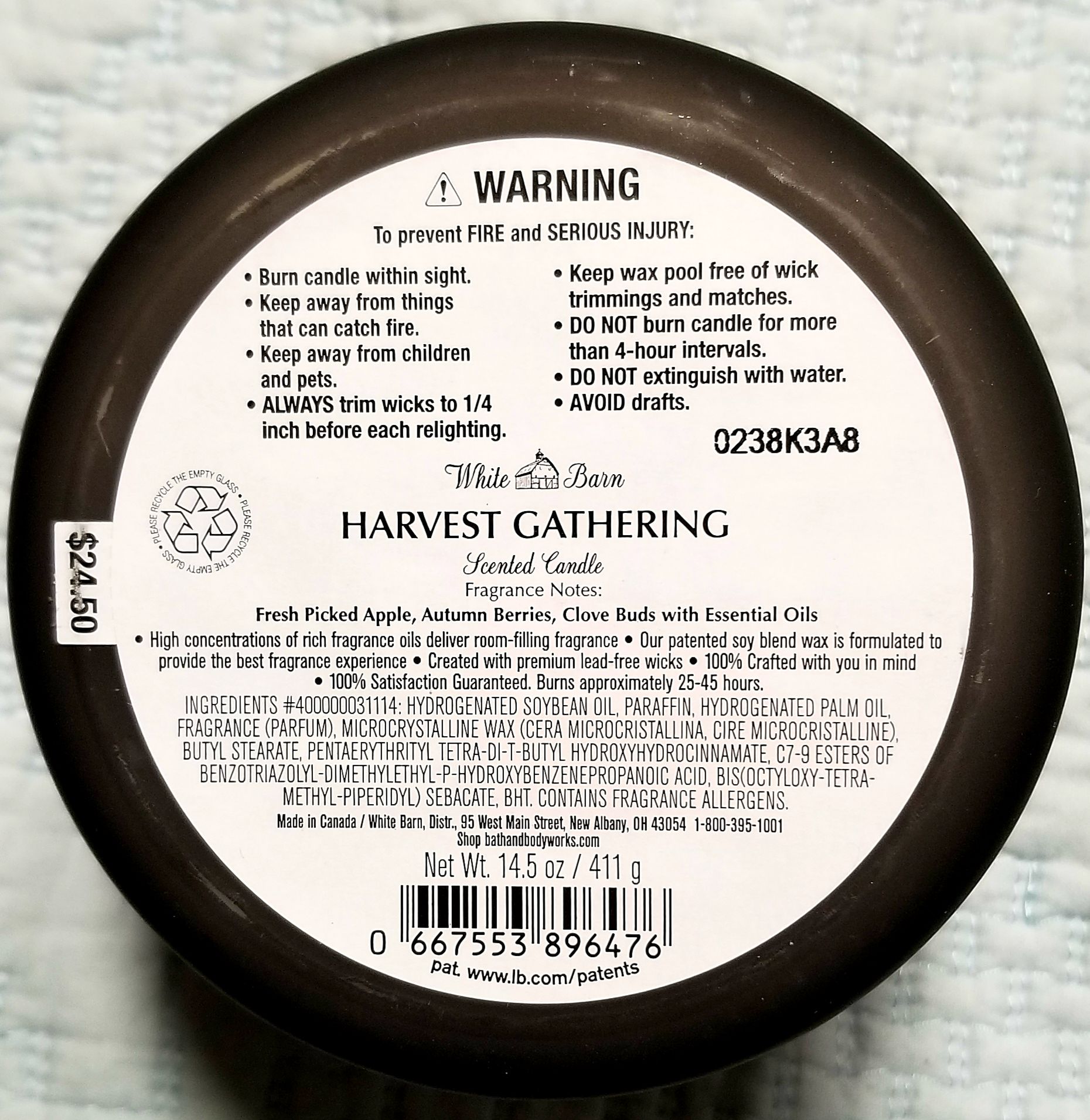 CANDLE: Thanksgiving Bath & Bodyworks Thankful - Harvest Gathering 2020 - Bath & Bodyworks Candle (Thanksgiving Candles) action figure collectible [Barcode 667553896476] - Main Image 2