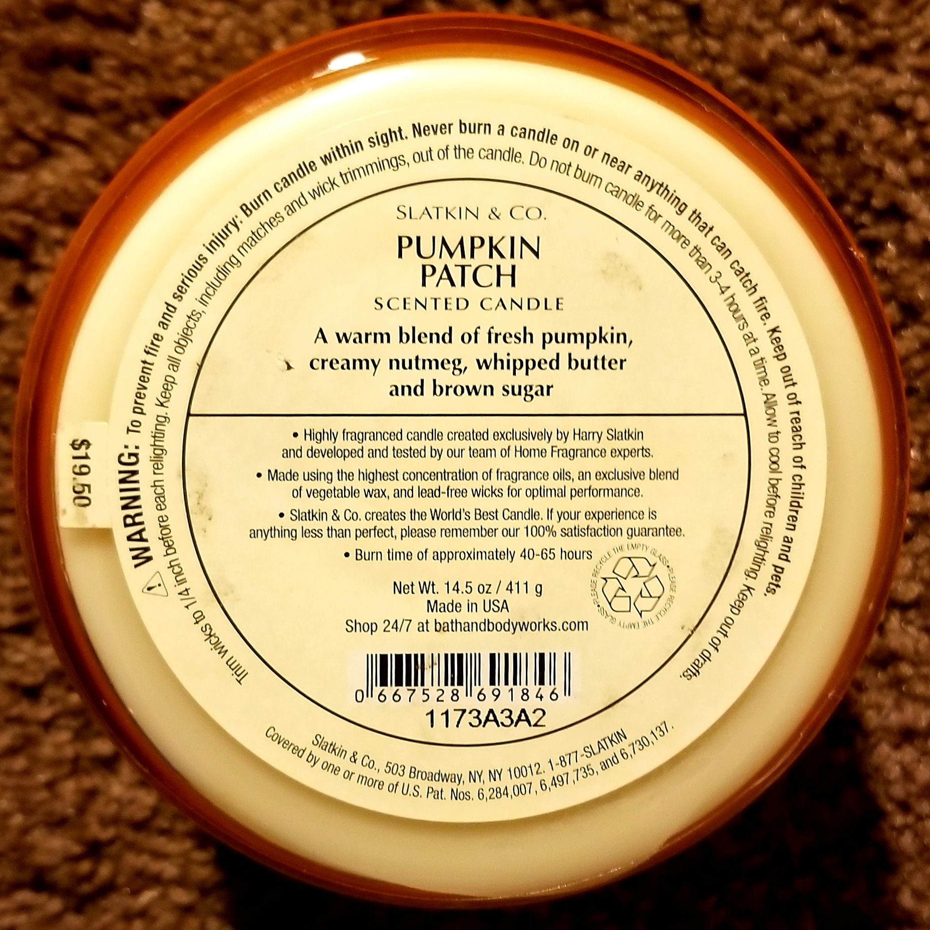 CANDLE: Halloween Bath & Bodyworks Pumpkin Patch Bat 2011 - Bath & Bodyworks Candle (Halloween Candle) action figure collectible - Main Image 2