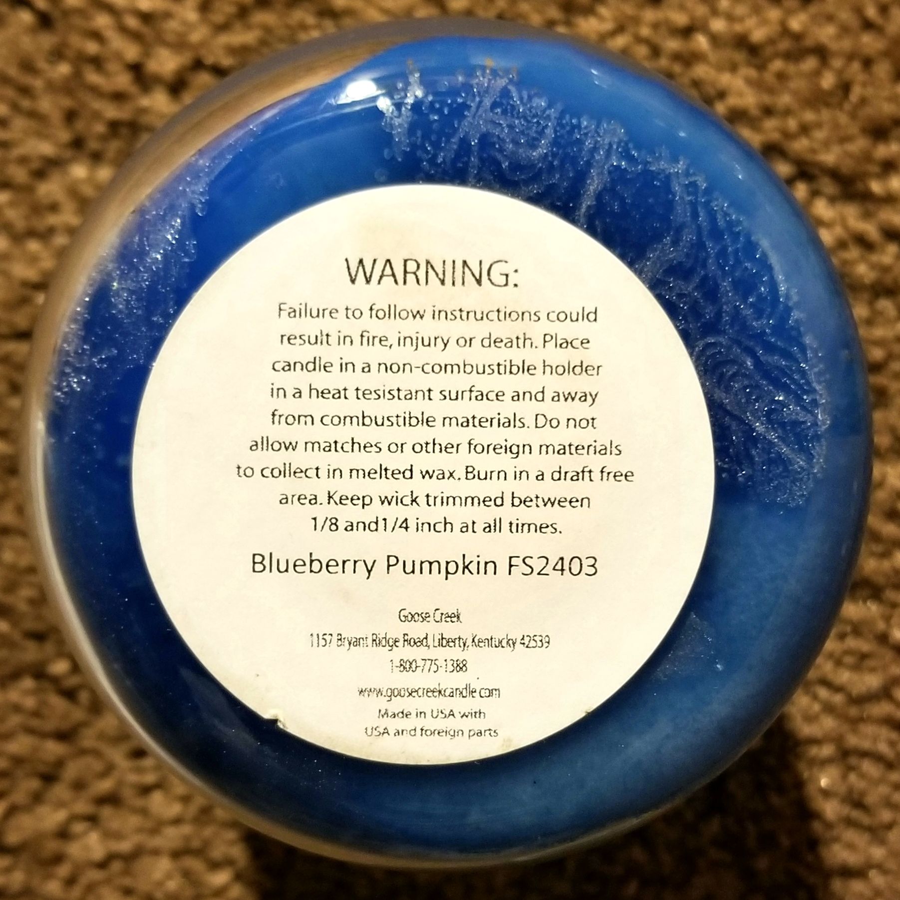 CANDLE: Pumpkins Goose Creek Blueberry Pumpkin - Goose Creek Candle (Pumpkin Candles) action figure collectible - Main Image 2