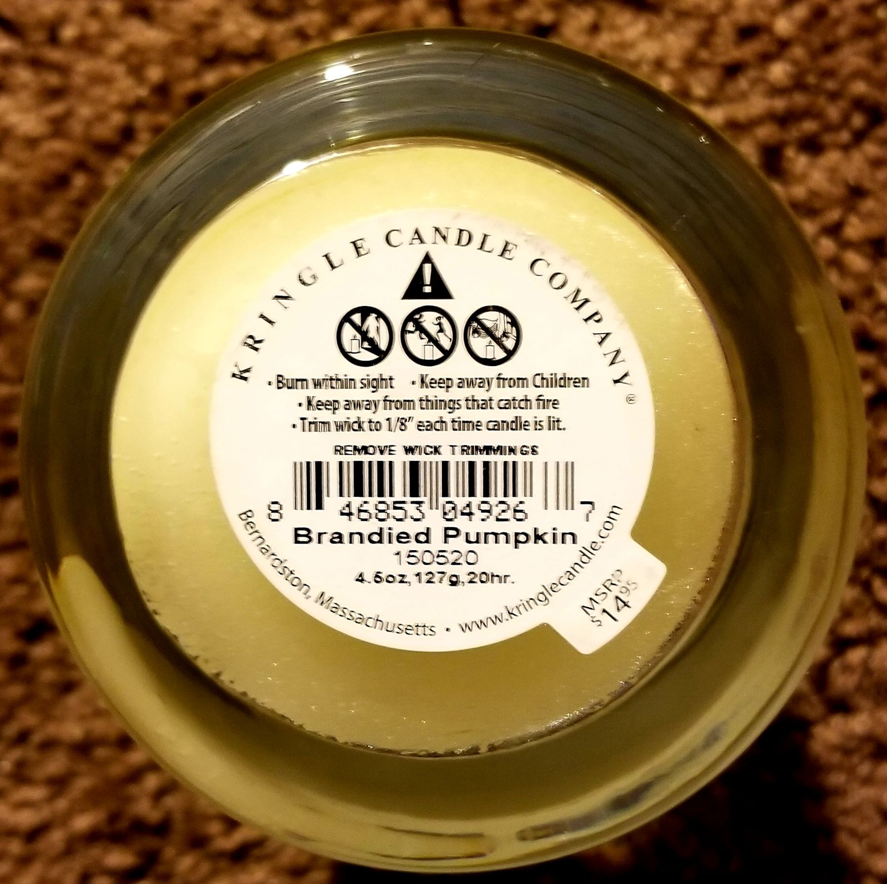 CANDLE: Pumpkins Kringle Brandied Pumpkin - Kringle Candle (Pumpkin Candles) action figure collectible - Main Image 2