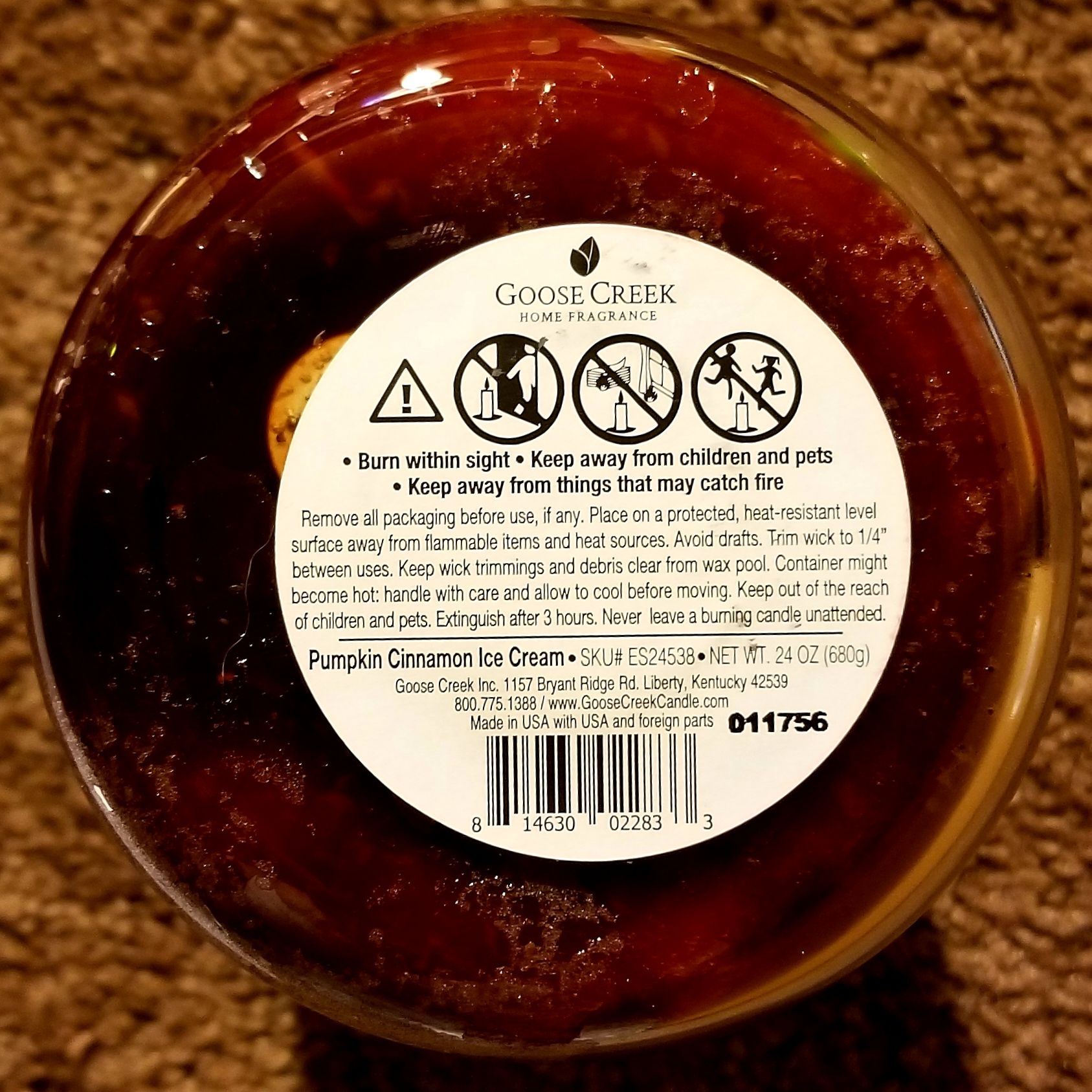 CANDLE: Pumpkins Goose Creek Pumpkin Cinnamon Ice Cream - Goose Creek Candle (Pumpkin Candles) action figure collectible - Main Image 2