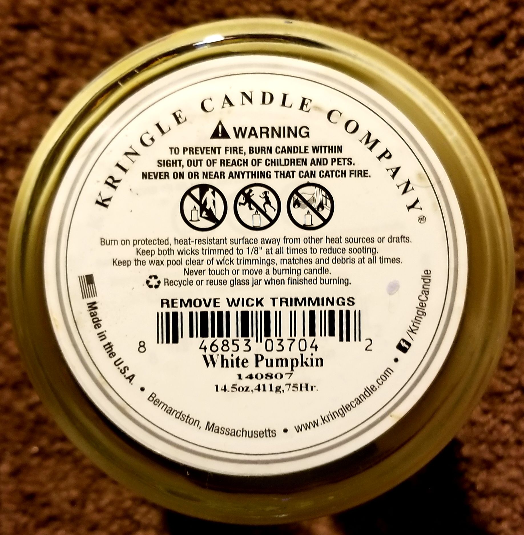 CANDLE: Pumpkins Kringle White Pumpkin - Kringle Candle (Pumpkin Candles) action figure collectible - Main Image 2