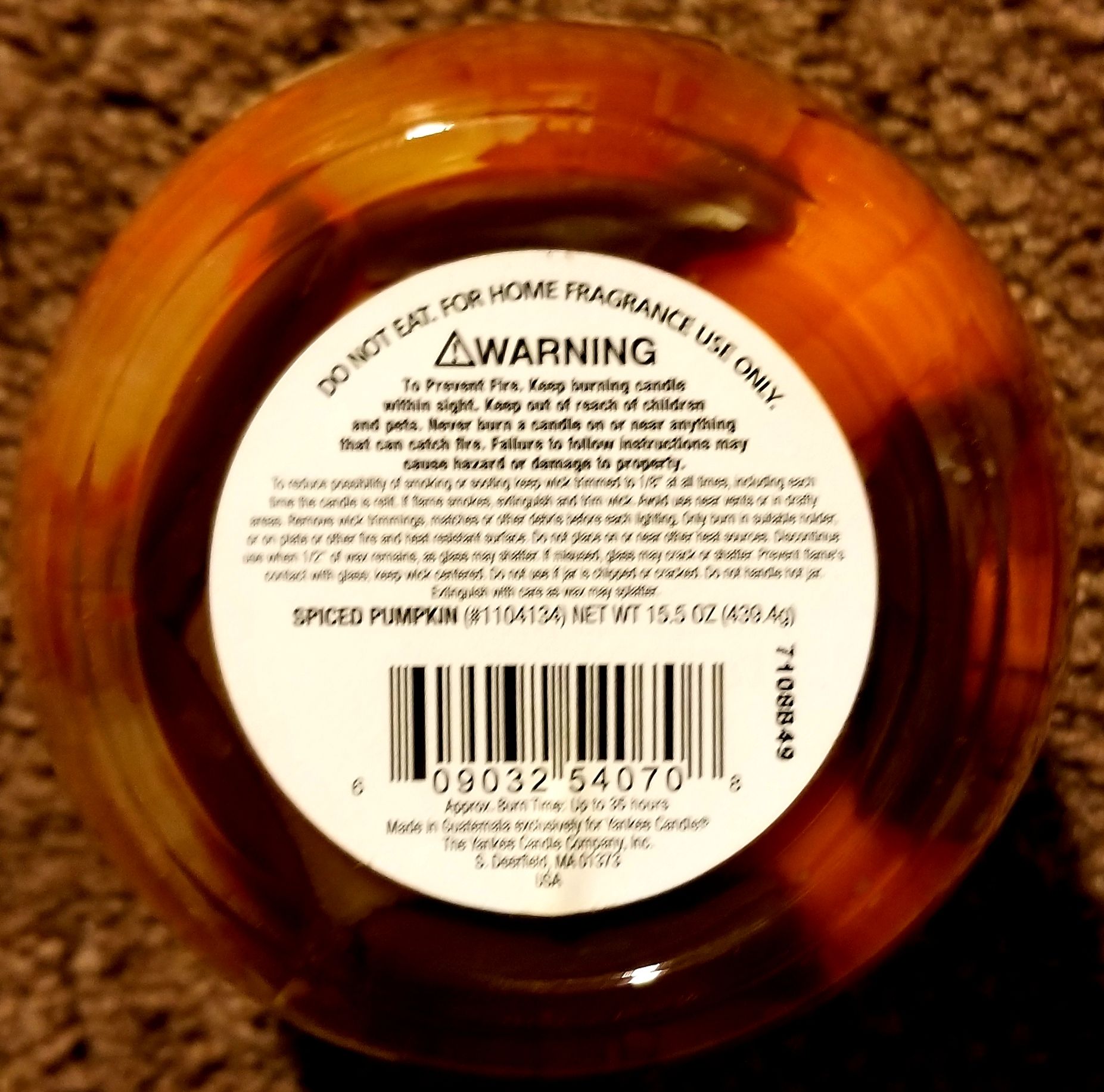 CANDLE: Pumpkins Yankee Spiced Pumpkin Gel 2007 - Yankee Candle (Autumn Candles) action figure collectible - Main Image 2