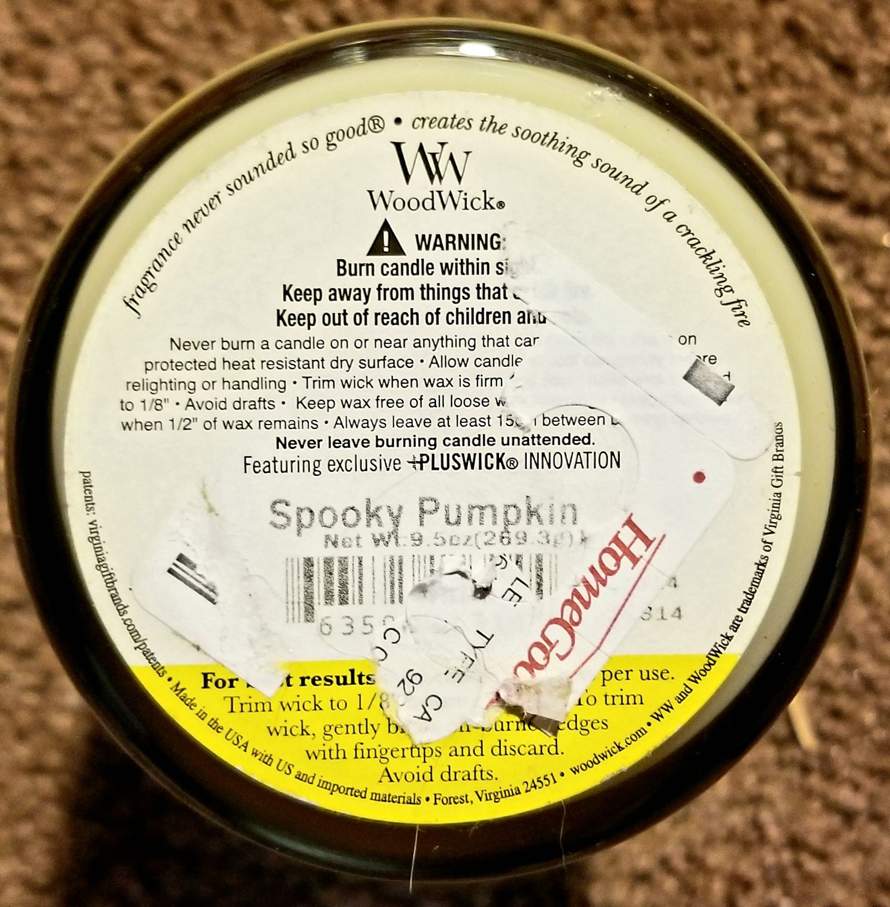 CANDLE: Halloween Wood Wick Spooky Pumpkins 2015 - Wood Wick Candle (Halloween Candle) action figure collectible - Main Image 2