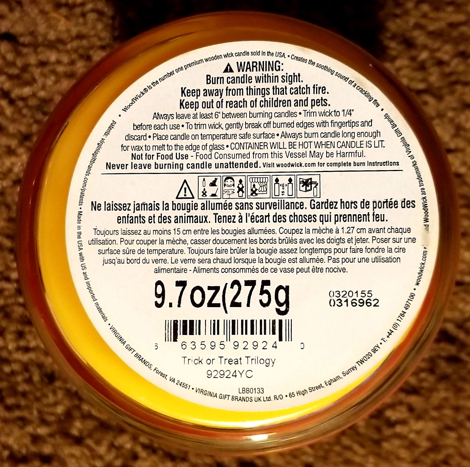 CANDLE: Halloween WOOD Wick Trick or Treat Trilogy 2017 - Wood Wick Candle (Halloween Candle) action figure collectible - Main Image 2