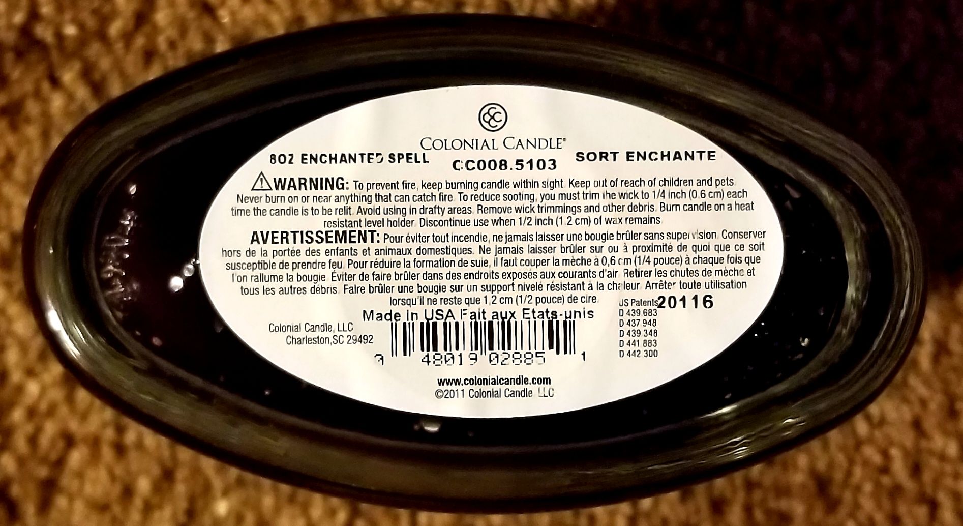 CANDLE: Halloween Colonial Enchanted Spell 2016 - Colonial Candle (Halloween Candle) action figure collectible - Main Image 2