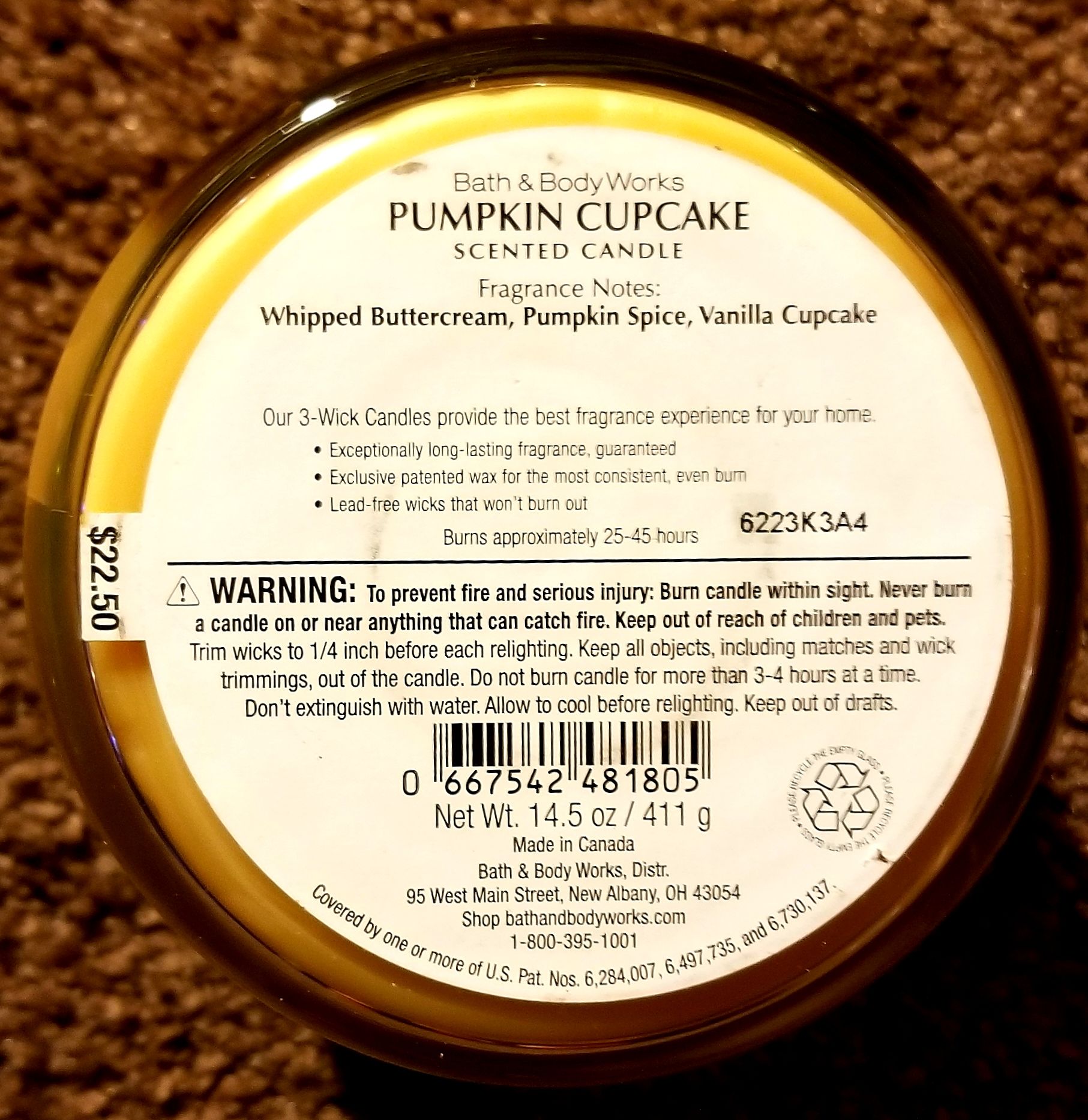 CANDLE: Pumpkins Bath & Bodyworks Pumpkin Cupcake - Bath & Bodyworks Candle (Pumpkin Candles) action figure collectible - Main Image 2
