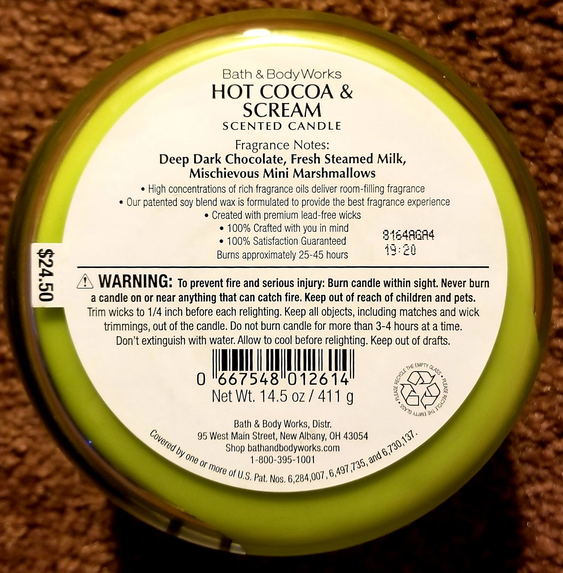 CANDLE: Halloween Bath & Bodyworks Hot Cocoa & Scream 2018 - Bath & Bodyworks Candle (Halloween Candle) action figure collectible - Main Image 2