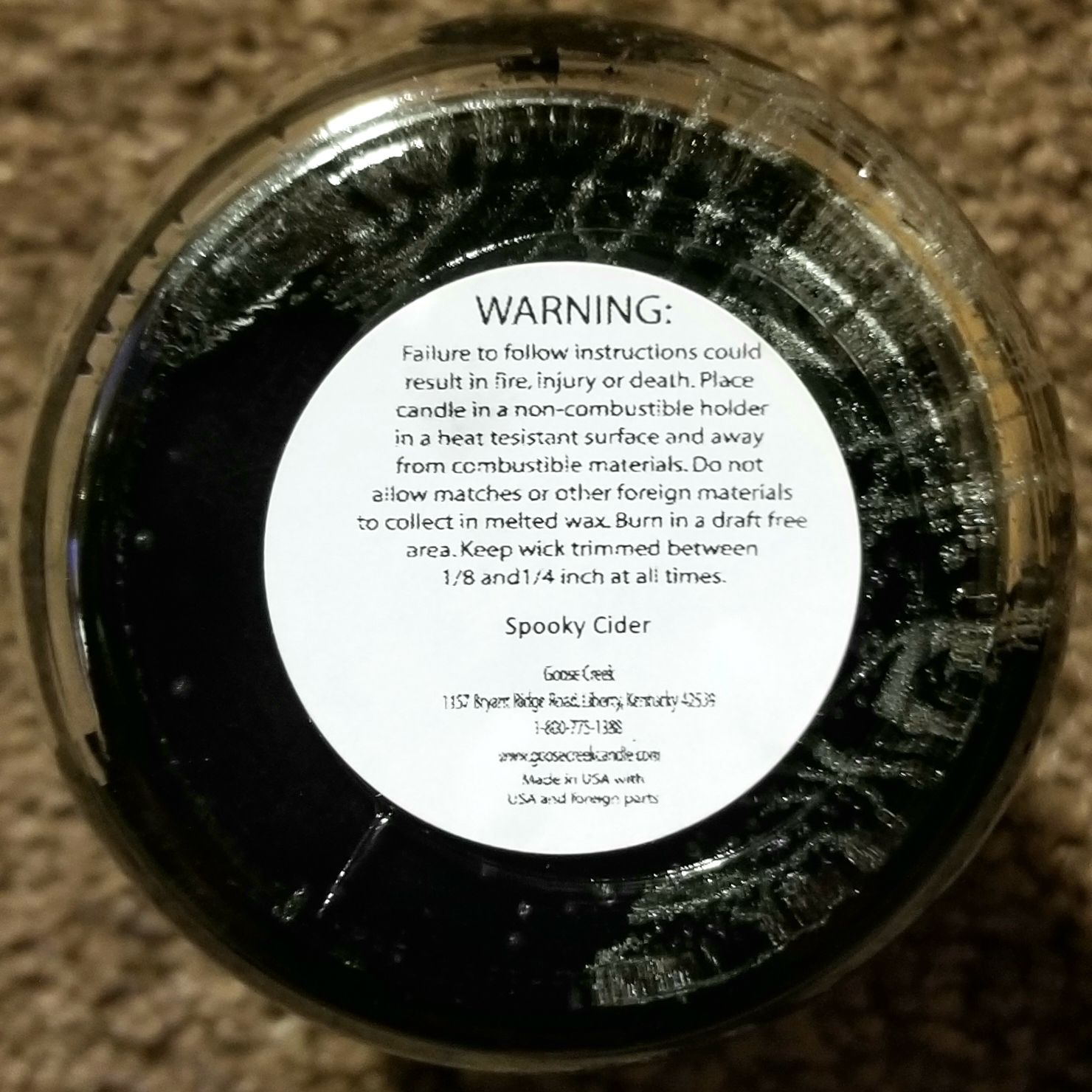 CANDLE: Halloween Goose Creek Black Cat Whiskers Spooky Cider 2015 - Goose Creek Candle (Halloween Candle) action figure collectible - Main Image 2