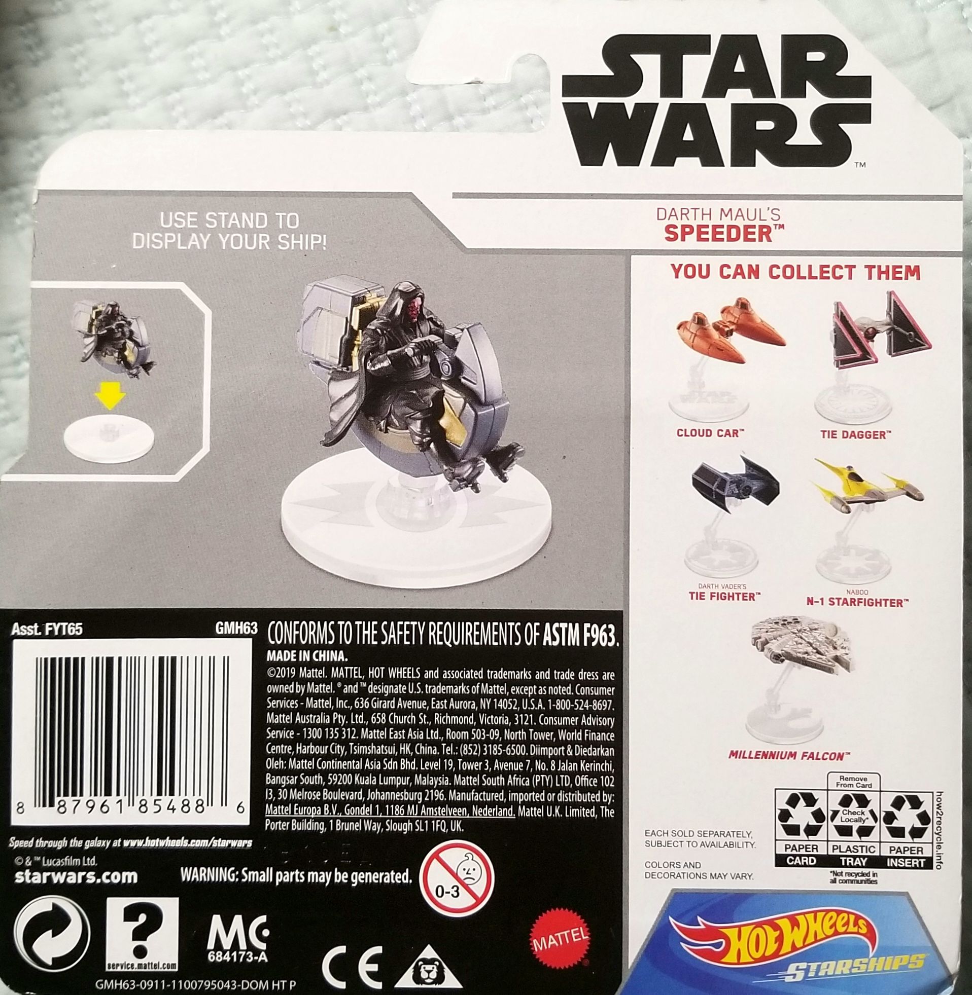 Hot Wheels Star Wars Vehicle Darth Maul’s Speeder White Card TPM - Hot Wheels from Mattel (Star Wars Hot Wheels) action figure collectible - Main Image 2