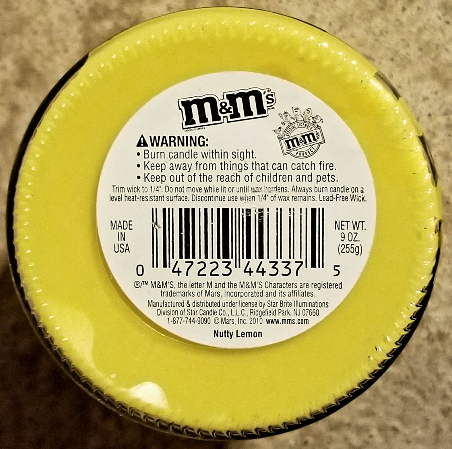 CANDLE: Easter M&M Yellow Nutty Lemon Jar - Star Brite Candle Company (Candy Candles) action figure collectible - Main Image 2