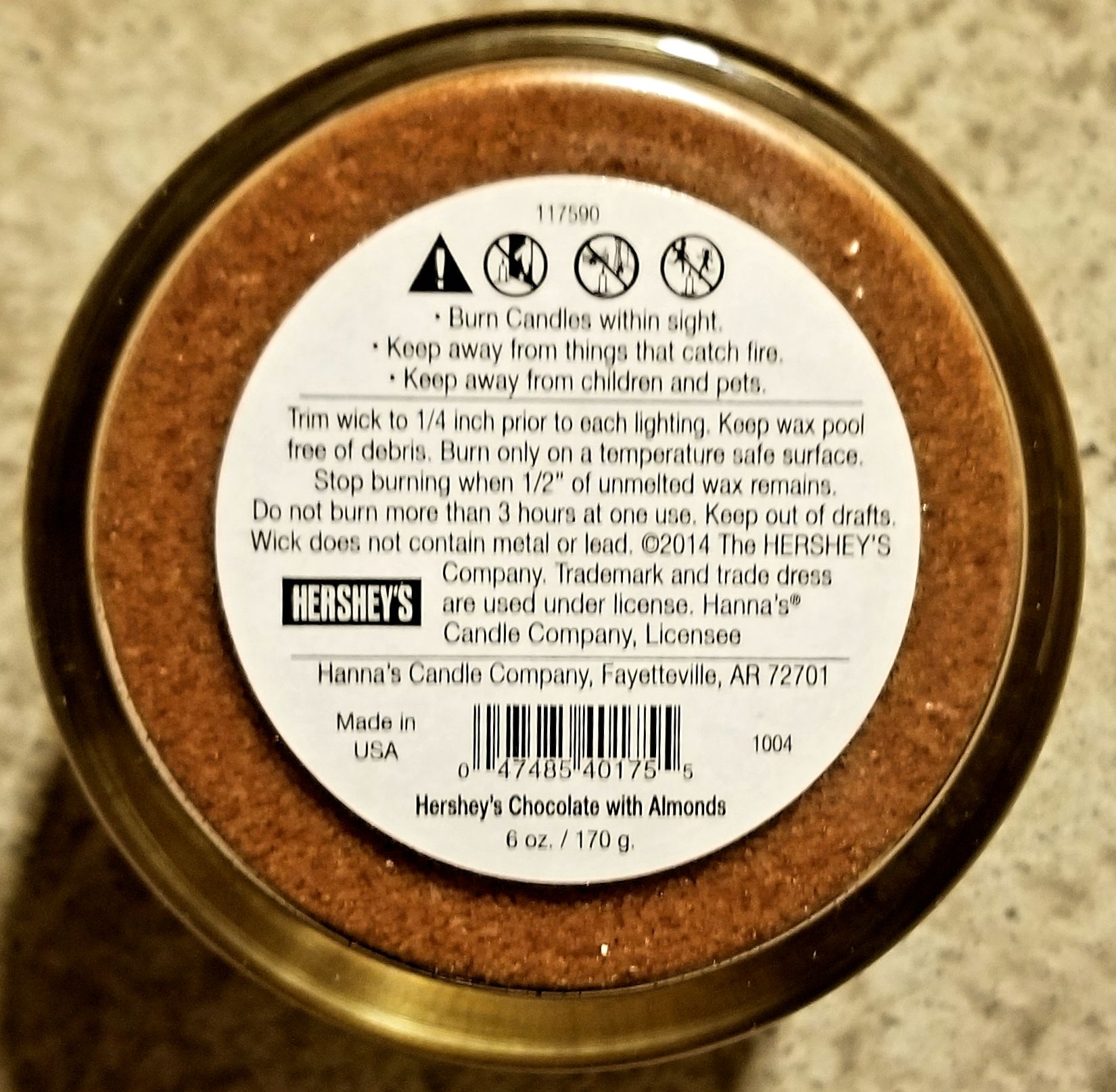 CANDLE: Candy Hershey’s Chocolate Almond Beads - Star Brite Candle Company (Candy Candles) action figure collectible - Main Image 2