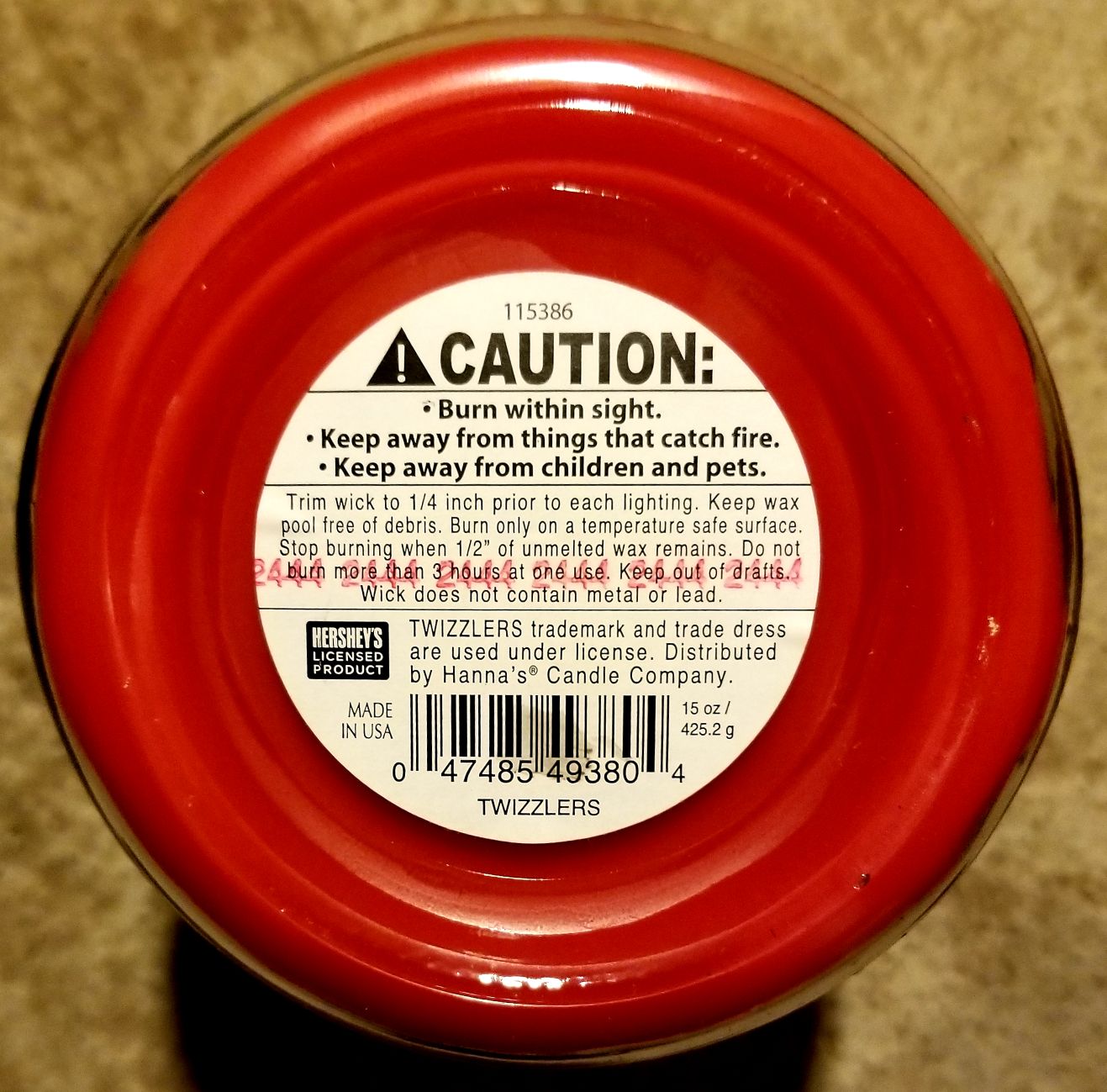 CANDLE: Candy Twizzlers Jar - Hanna’s Candle Company (Candy Candles) action figure collectible - Main Image 2