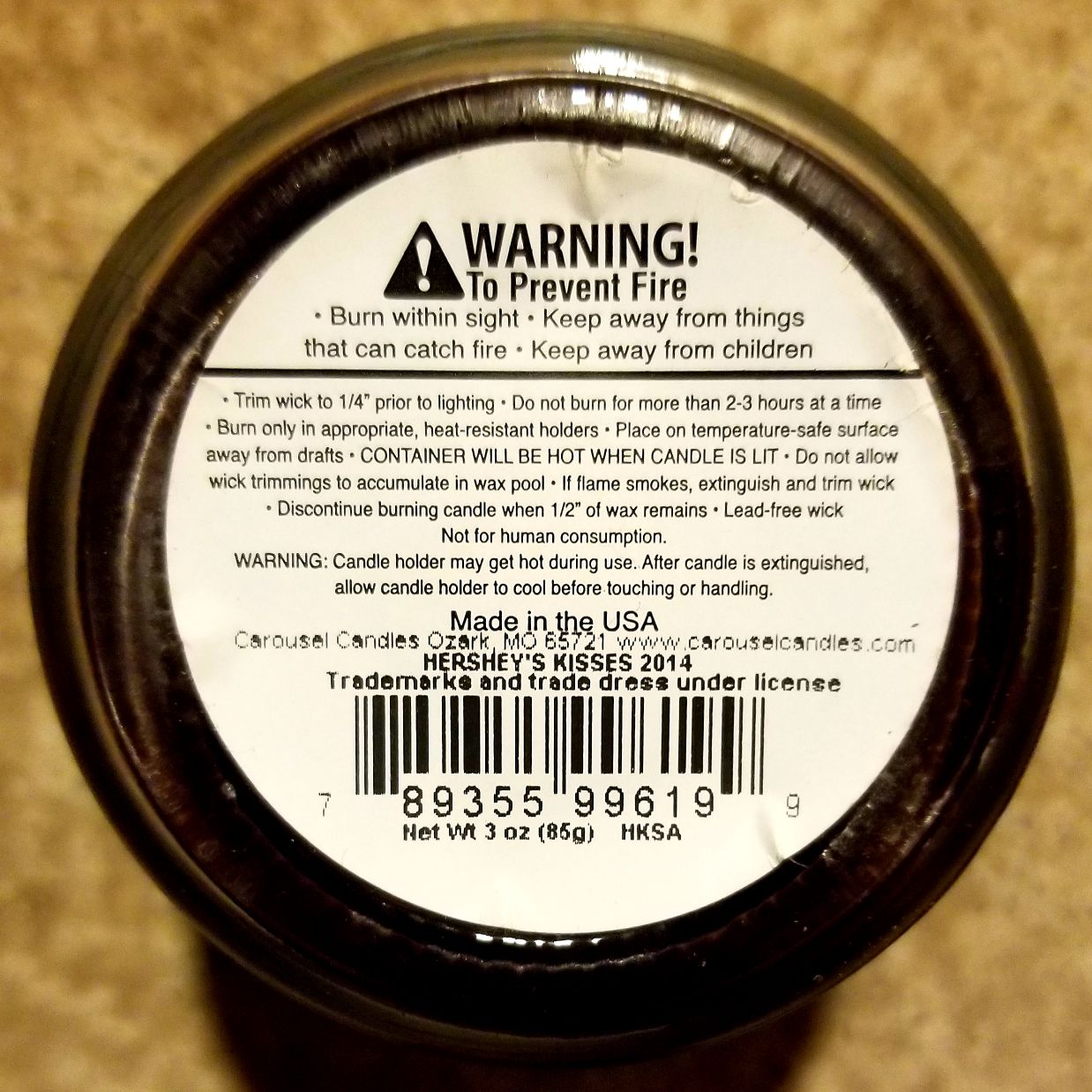 CANDLE: Valentine’s Day Hershey’s Chocolate Kiss Jar 2014 - The Hershey Company (Candy Candles) action figure collectible - Main Image 2