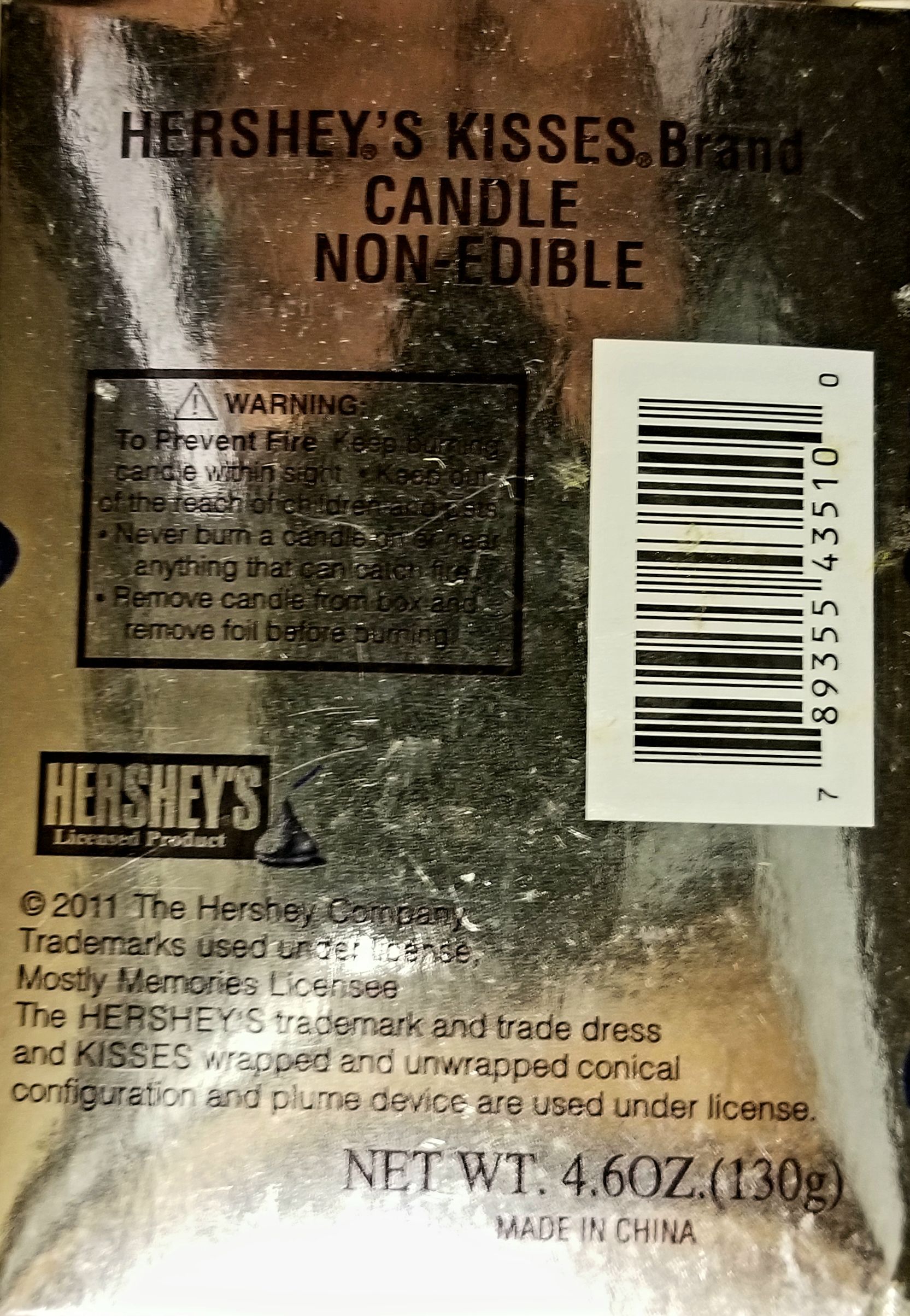 CANDLE: Valentine’s Day Hershey’s Chocolate Kiss Boxed 2011 - The Hershey Company (Candy Candles) action figure collectible - Main Image 2