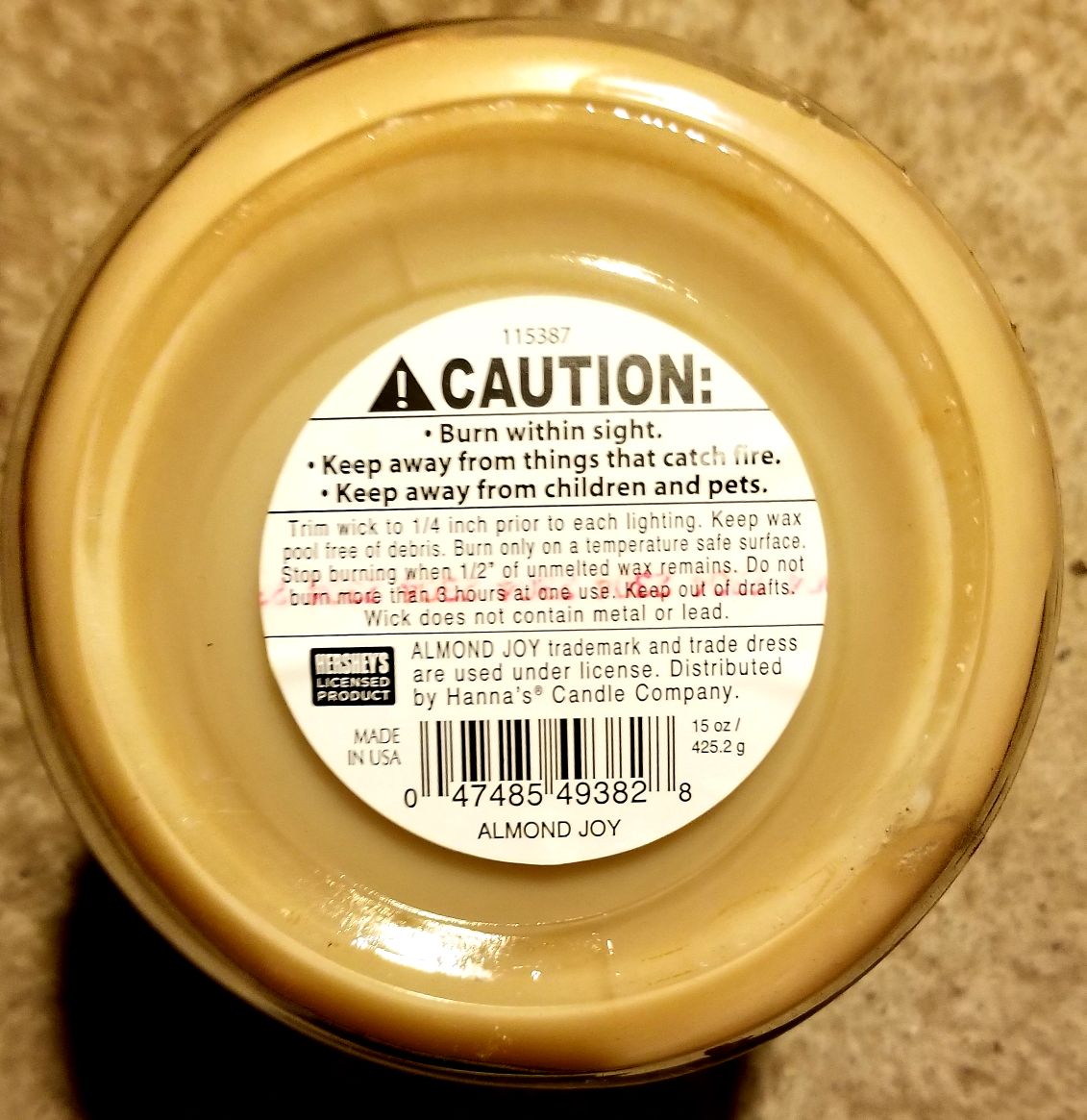 CANDLE: Candy Almond Joy - Hanna’s Candle Company (Candy Candles) action figure collectible - Main Image 2