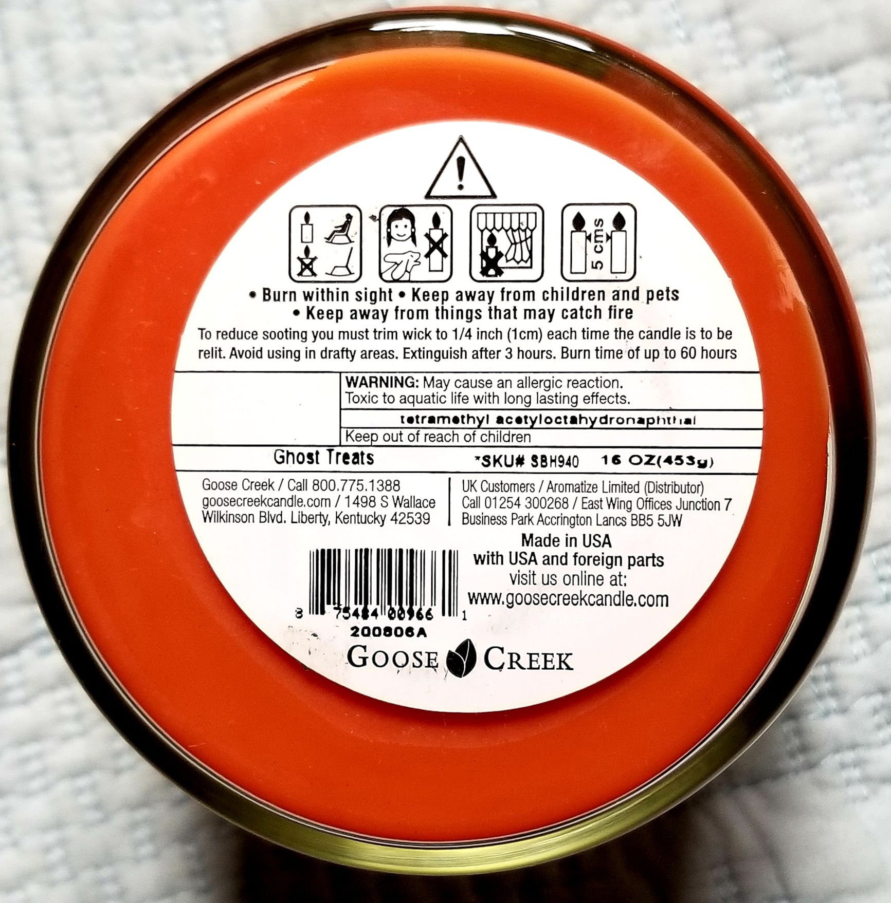 CANDLE: Halloween Goose Creek Ghost Treats 2020 - Goose Creek Candle (Halloween Candle) action figure collectible [Barcode 875484009661] - Main Image 2