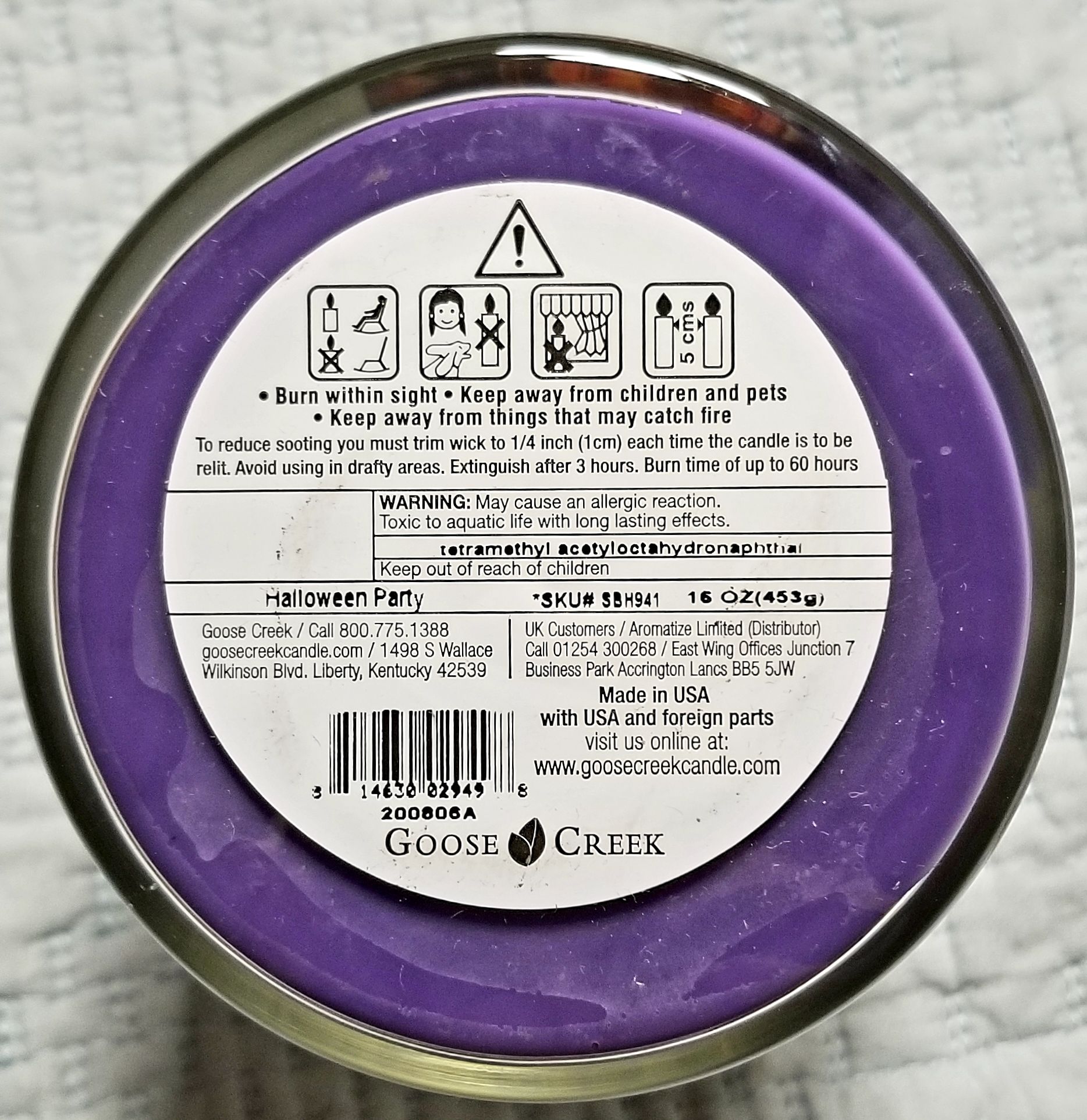 CANDLE: Halloween Goose Creek Halloween Party 2020 - Goose Creek Candle (Halloween Candle) action figure collectible [Barcode 814630029498] - Main Image 2