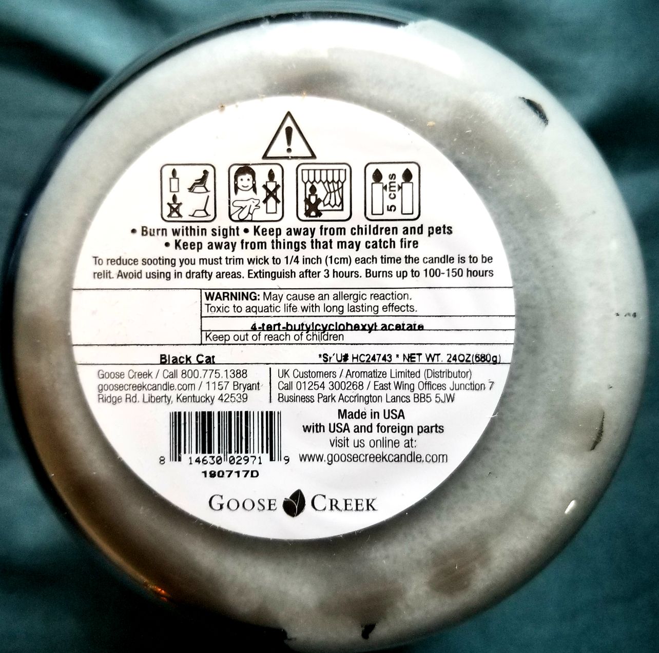 CANDLE: Halloween Goose Creek Black Cat 2019 - Goose Creek Candle (Halloween Candle) action figure collectible [Barcode 814630029719] - Main Image 2