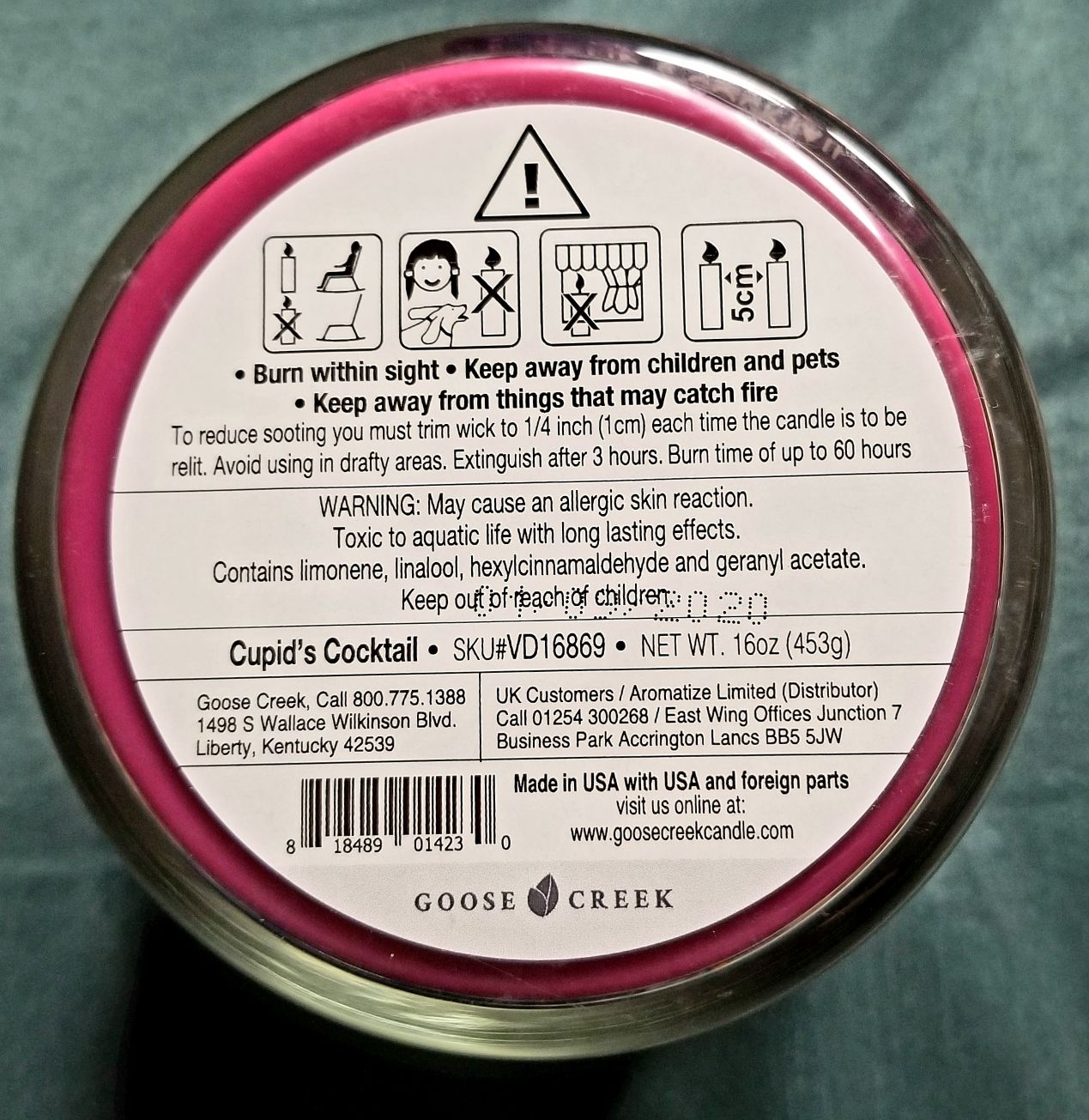 CANDLE: Valentine’s Day Goose Creek - Cupid’s Cocktail 2020 - Goose Creek Candle (Valentine’s Day Candles) action figure collectible [Barcode 818489014230] - Main Image 2