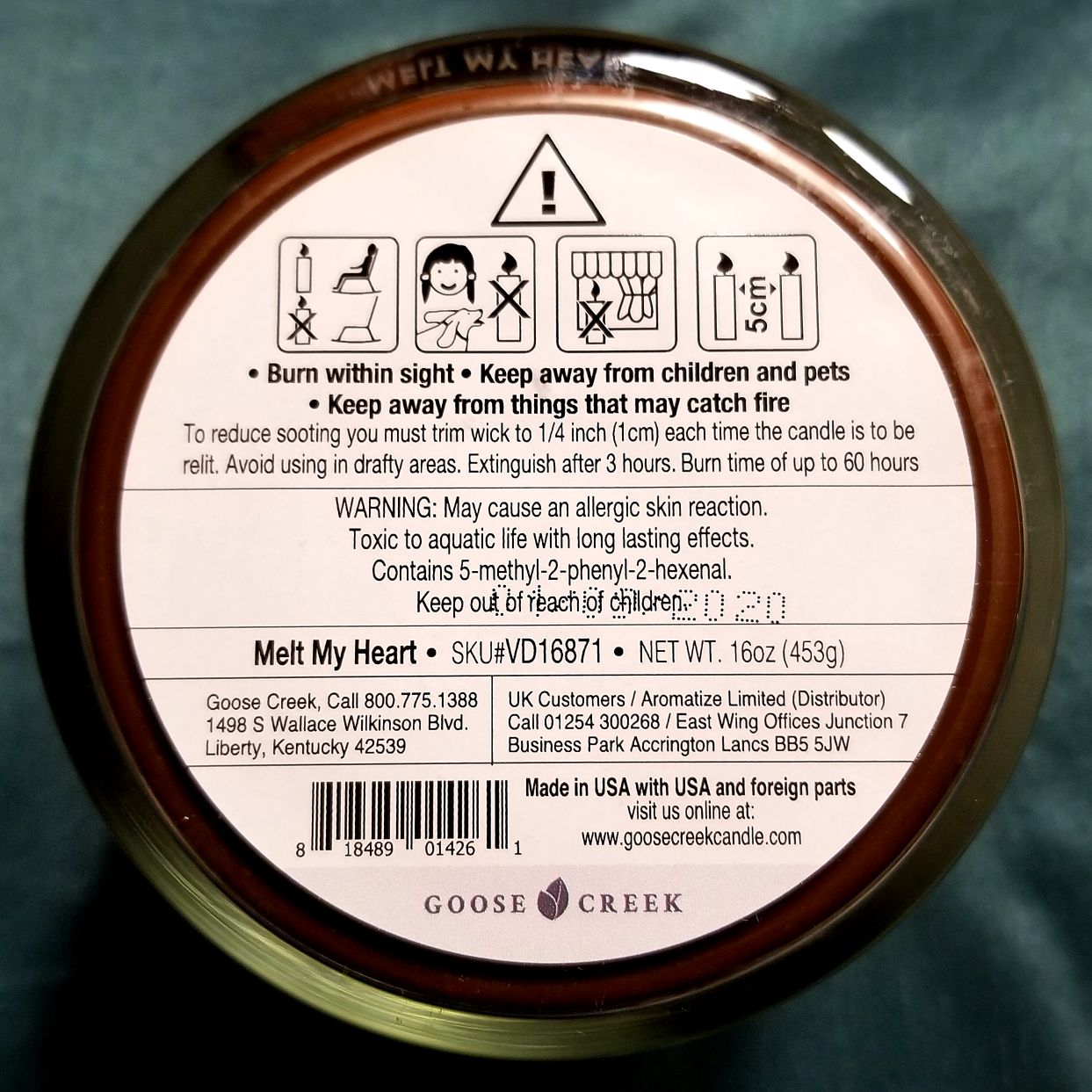 CANDLE: Valentine’s Day Goose Creek - Melt my Heart 2020 - Goose Creek Candle (Valentine’s Day Candles) action figure collectible [Barcode 818489014261] - Main Image 2