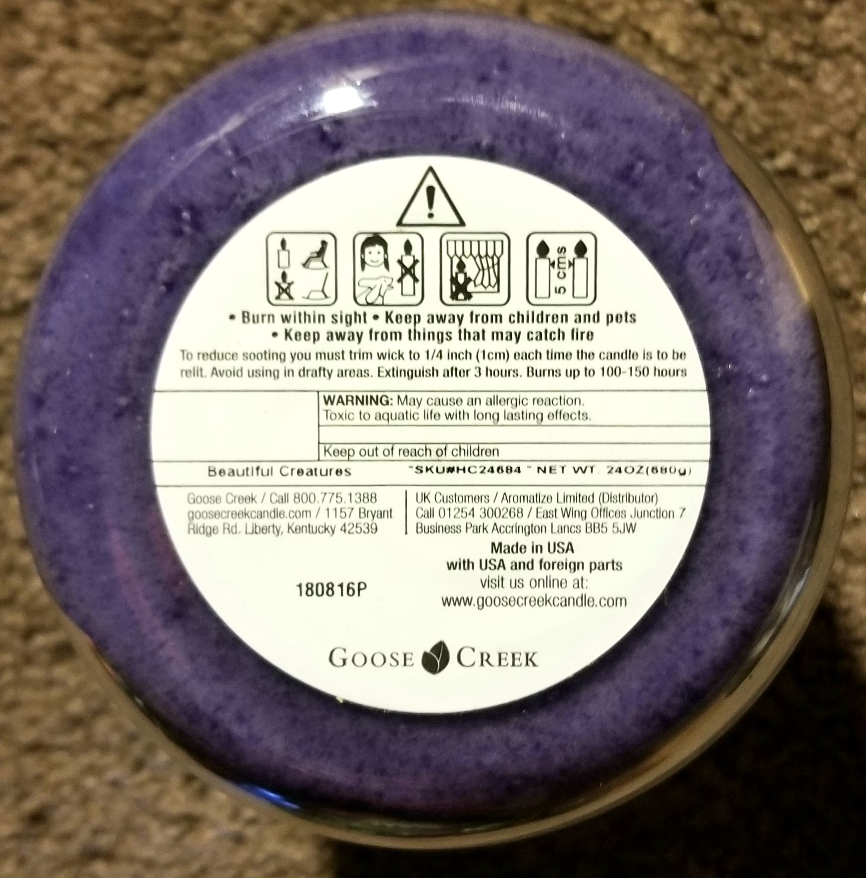 CANDLE: Halloween Goose Creek Beautiful Creature 2018 - Goose Creek Candle (Halloween Candle) action figure collectible - Main Image 2