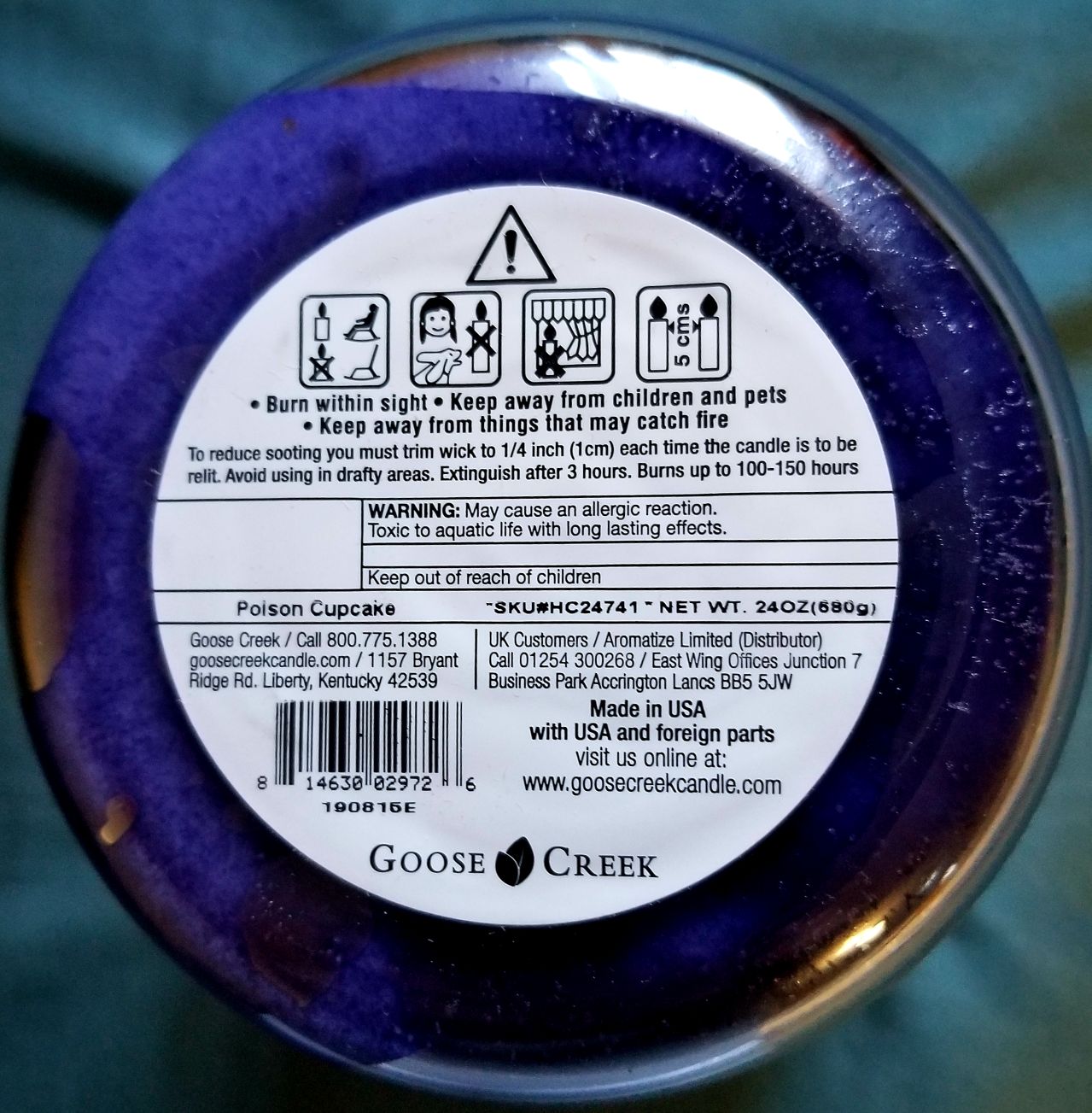 CANDLE: Halloween Goose Creek Poison Cupcake 2019 - Goose Creek Candle (Halloween Candle) action figure collectible [Barcode 814630029726] - Main Image 2