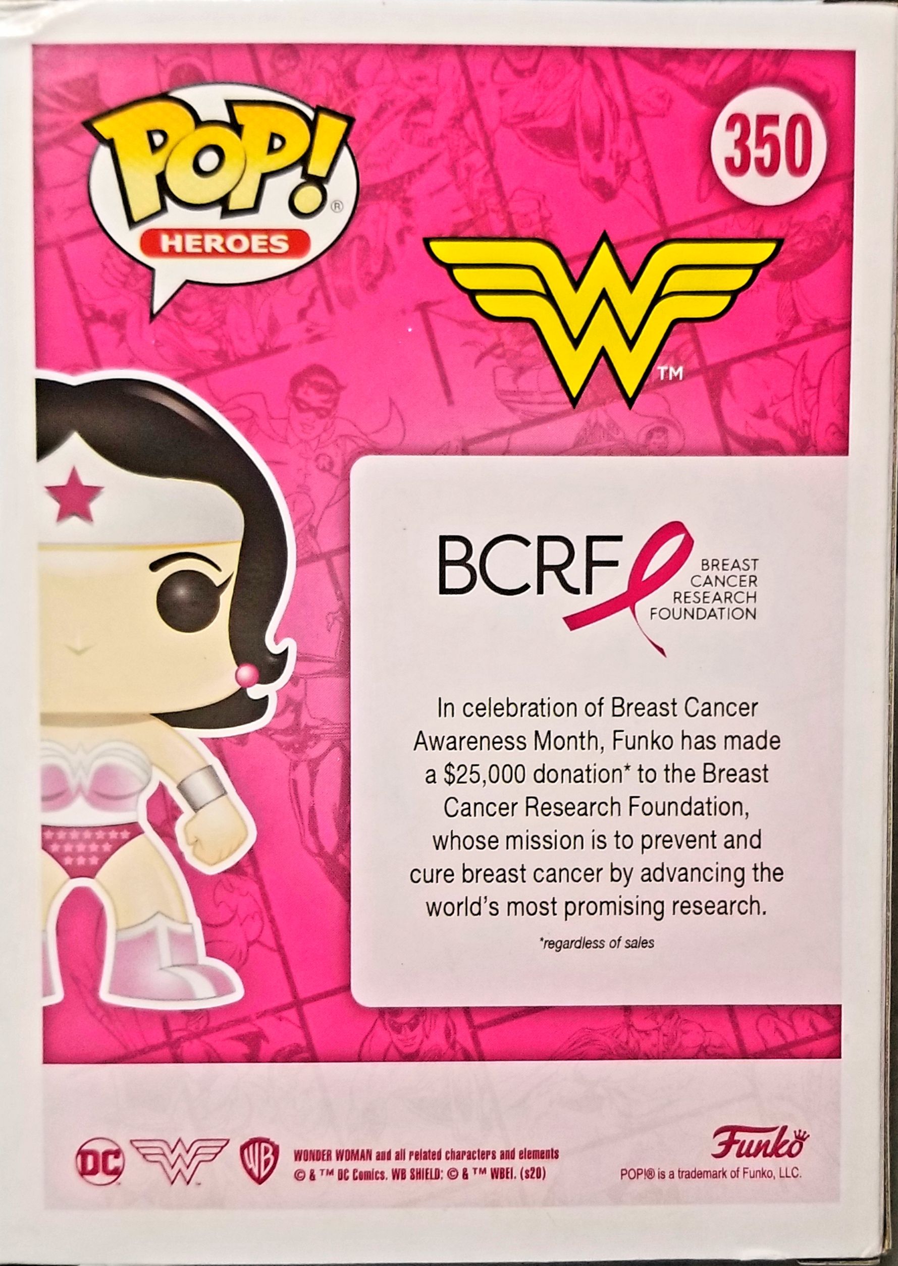 Funko Pop! DC Superheros: Wonder Woman -Breast Cancer Awareness  2020 - Funko (DC Comics: Funko Pops!) action figure collectible [Barcode 0889698499897] - Main Image 2